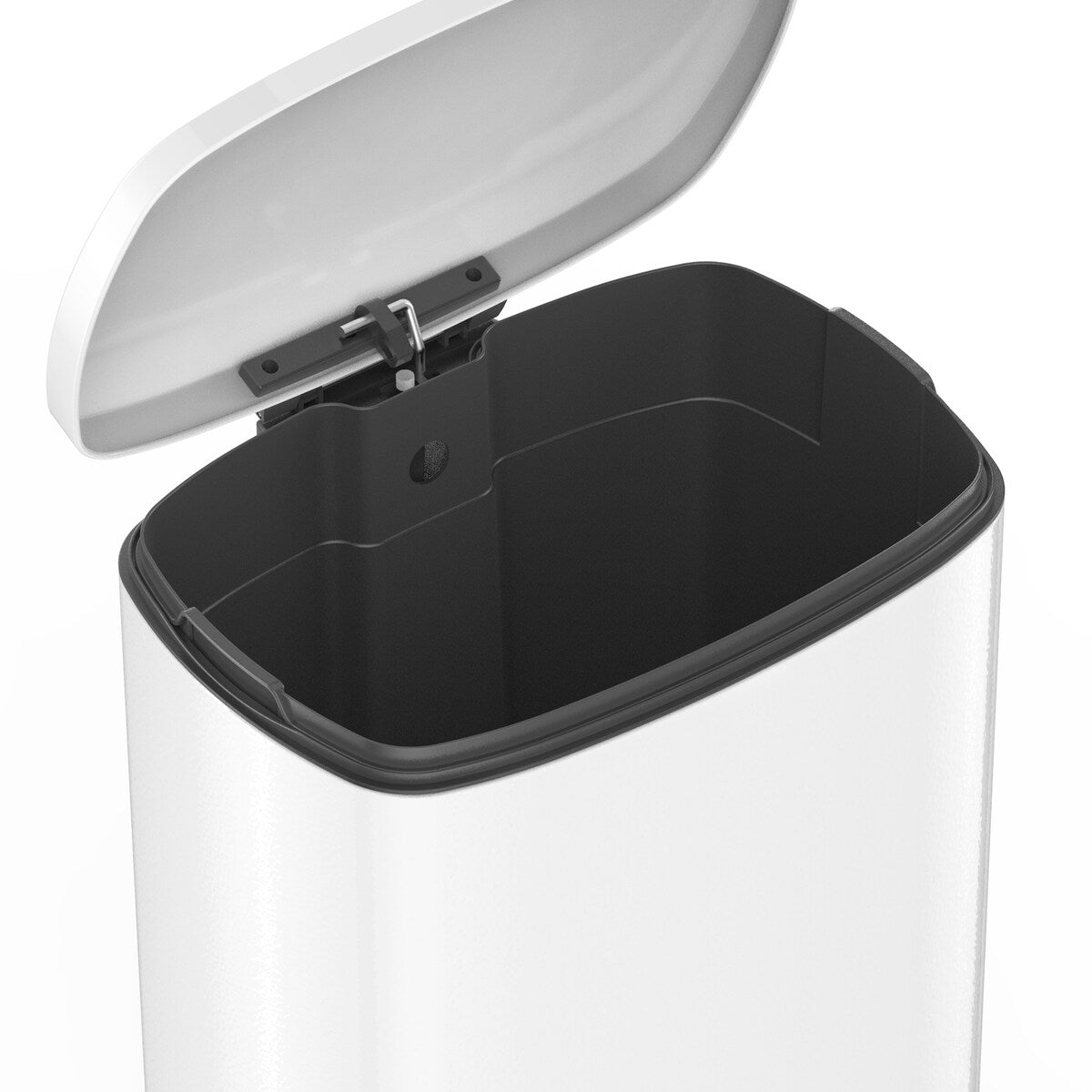 Qualiazero, poubelle à pédale rectangulaire de 13,2 gallons + deux poubelles rectangulaires de 1,3 gallon - Pack familial