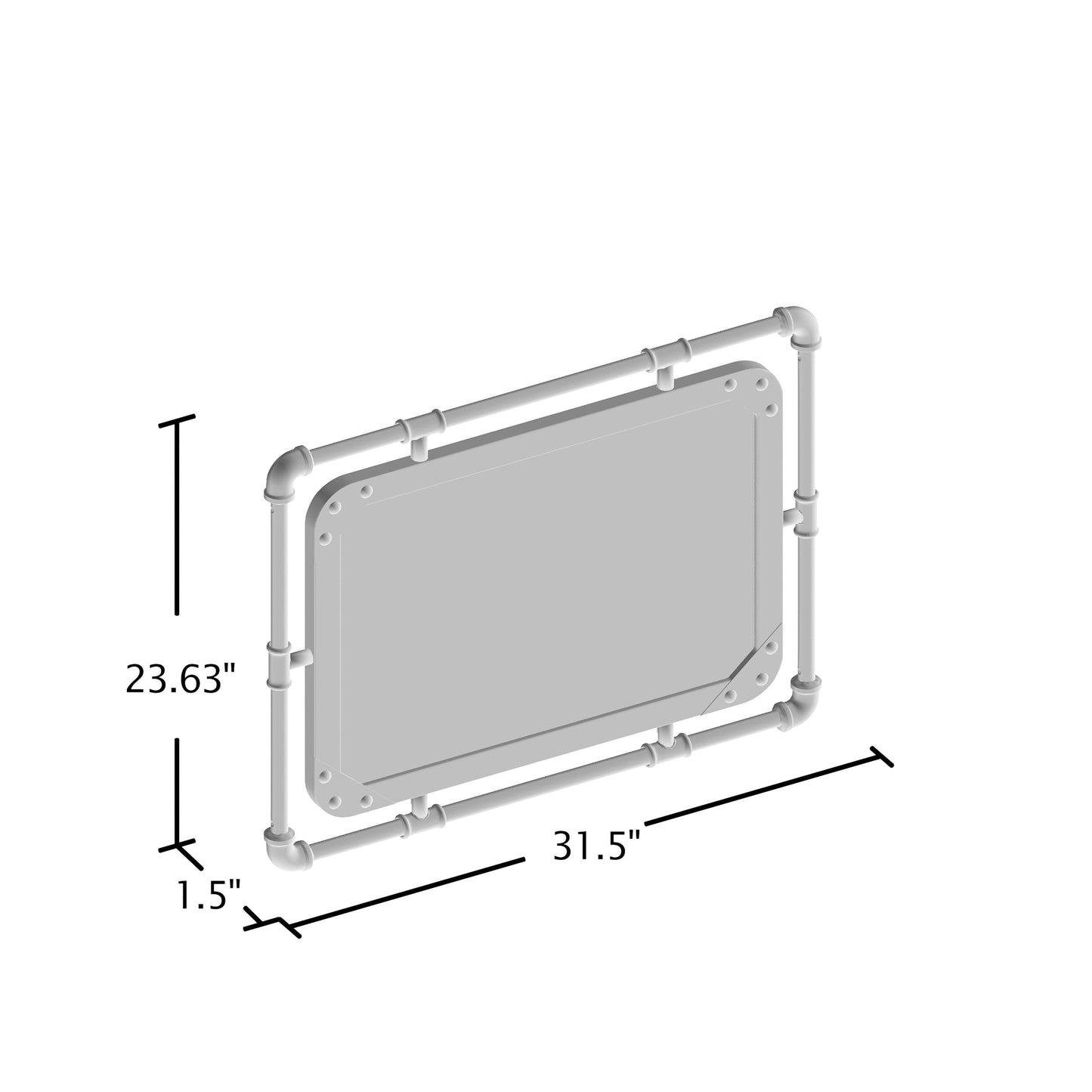 Miroir mural métallique flottant Revo Industrial de 78 cm (31 pouces) de Furniture of America