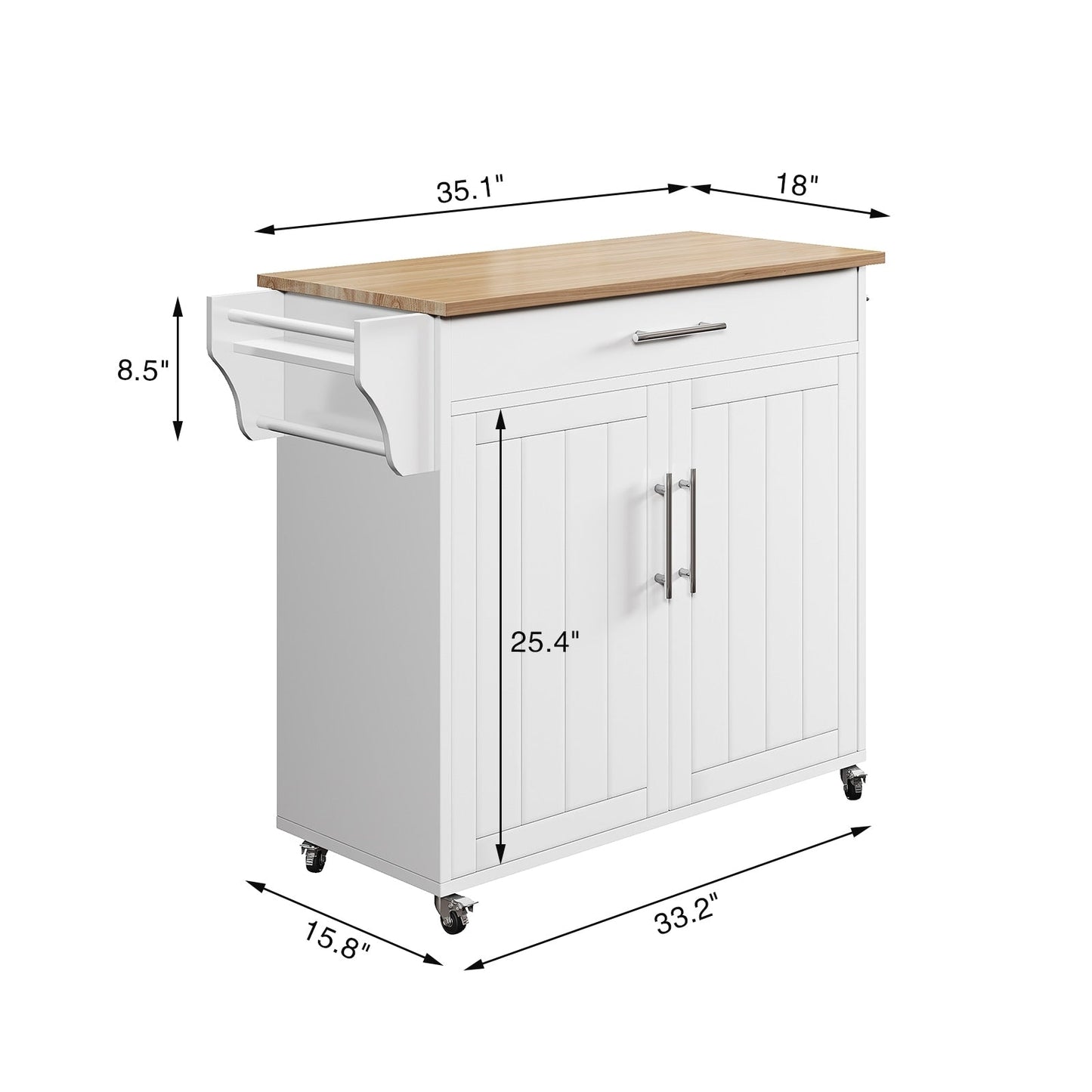 Îlot roulant de cuisine avec rangement