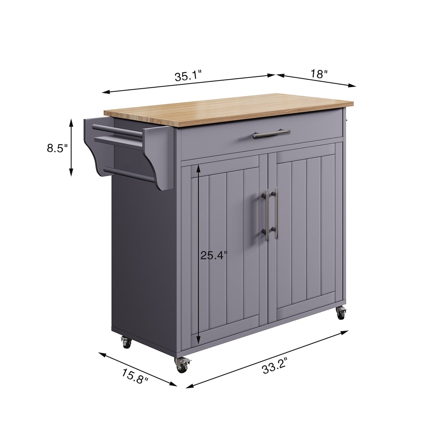 Îlot roulant de cuisine avec rangement