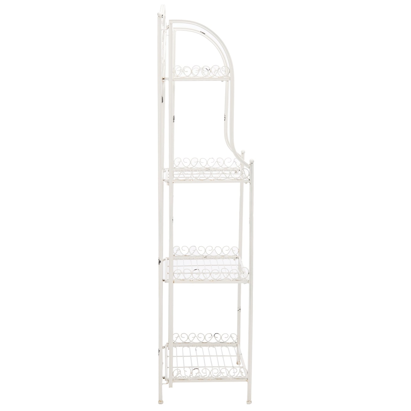 SAFAVIEH Bryn, étagère à fourreaux en fer forgé style victorien, 4 niveaux, pour extérieur - 63,5 cm L x 38,1 cm P x 160 cm H - 63,5L x 38,1P x 160H