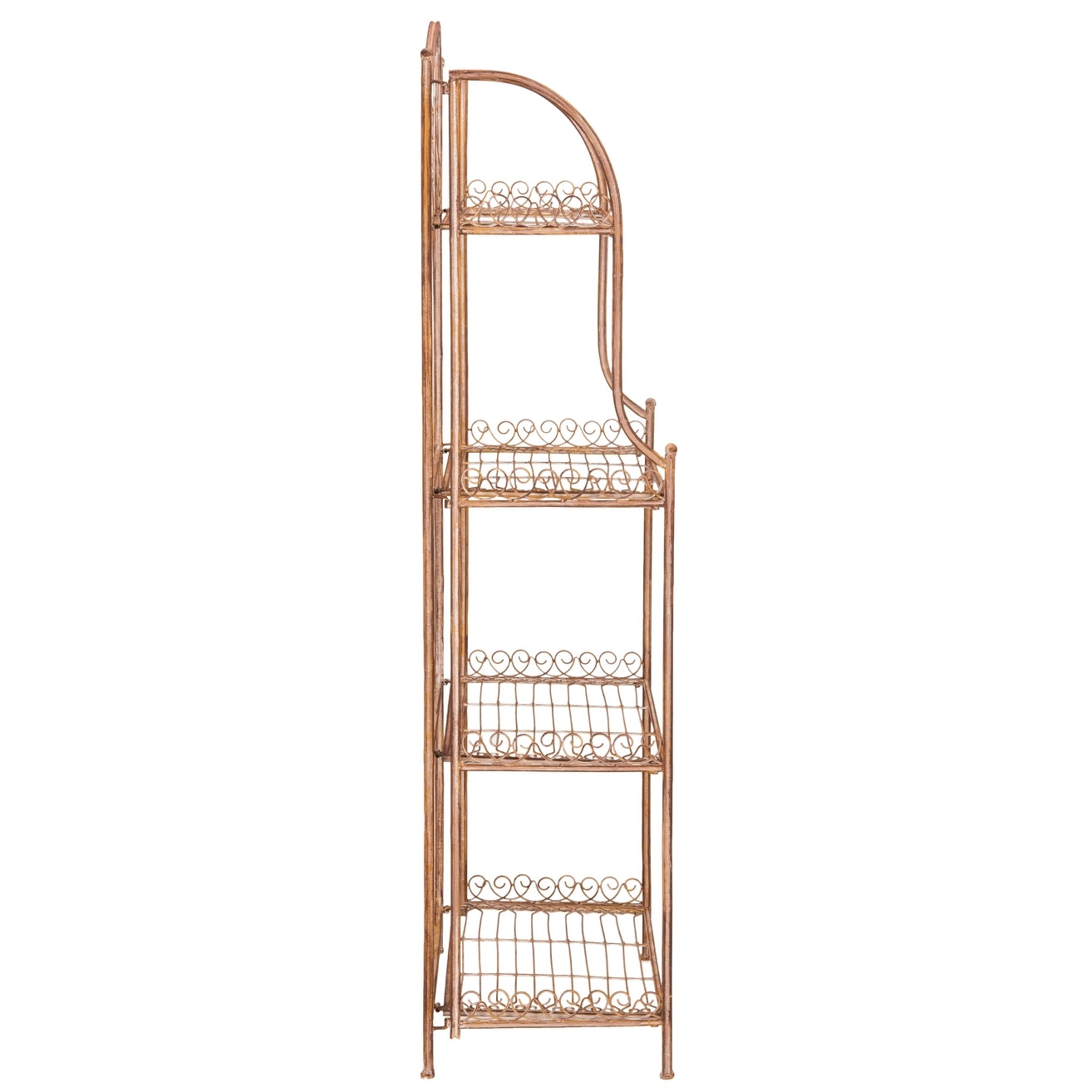 SAFAVIEH Bryn, étagère à fourreaux en fer forgé style victorien, 4 niveaux, pour extérieur - 63,5 cm L x 38,1 cm P x 160 cm H - 63,5L x 38,1P x 160H