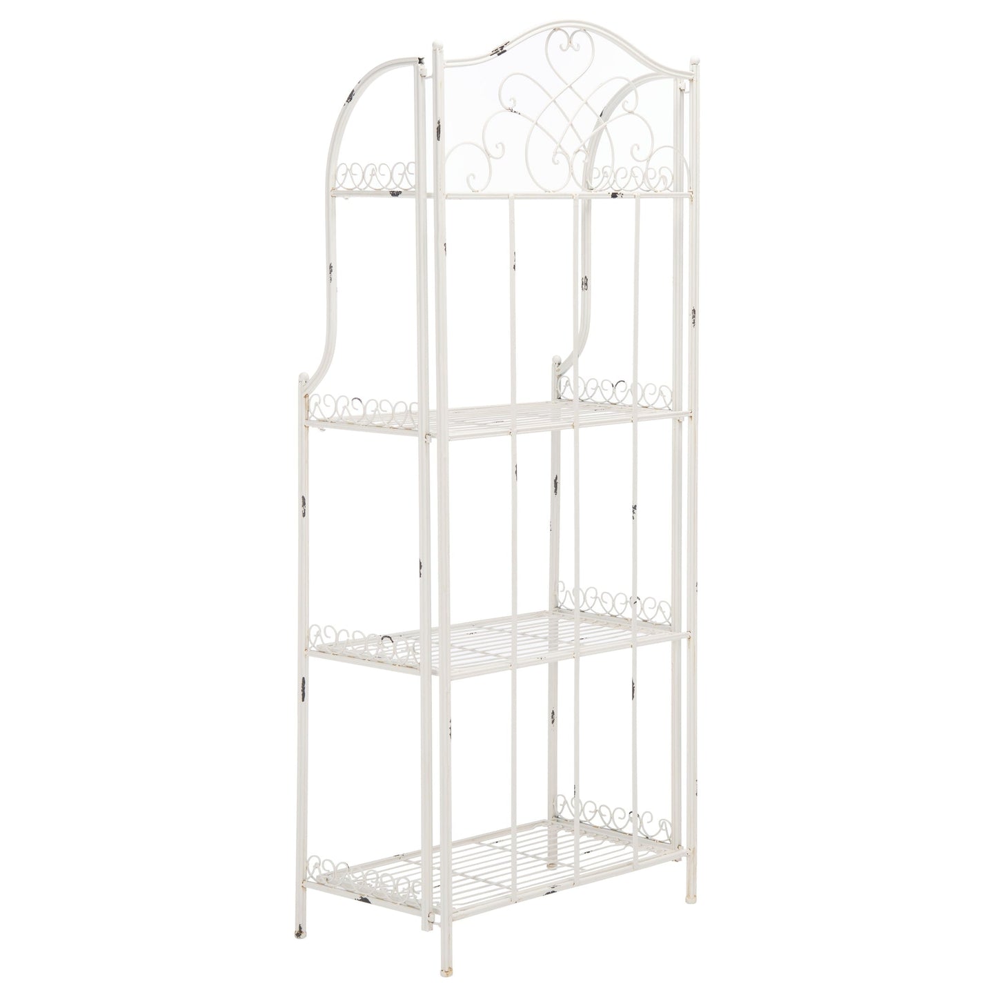 SAFAVIEH Bryn, étagère à fourreaux en fer forgé style victorien, 4 niveaux, pour extérieur - 63,5 cm L x 38,1 cm P x 160 cm H - 63,5L x 38,1P x 160H