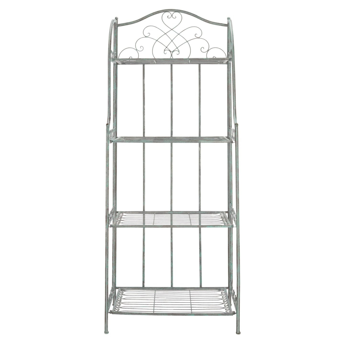 SAFAVIEH Bryn, étagère à fourreaux en fer forgé style victorien, 4 niveaux, pour extérieur - 63,5 cm L x 38,1 cm P x 160 cm H - 63,5L x 38,1P x 160H