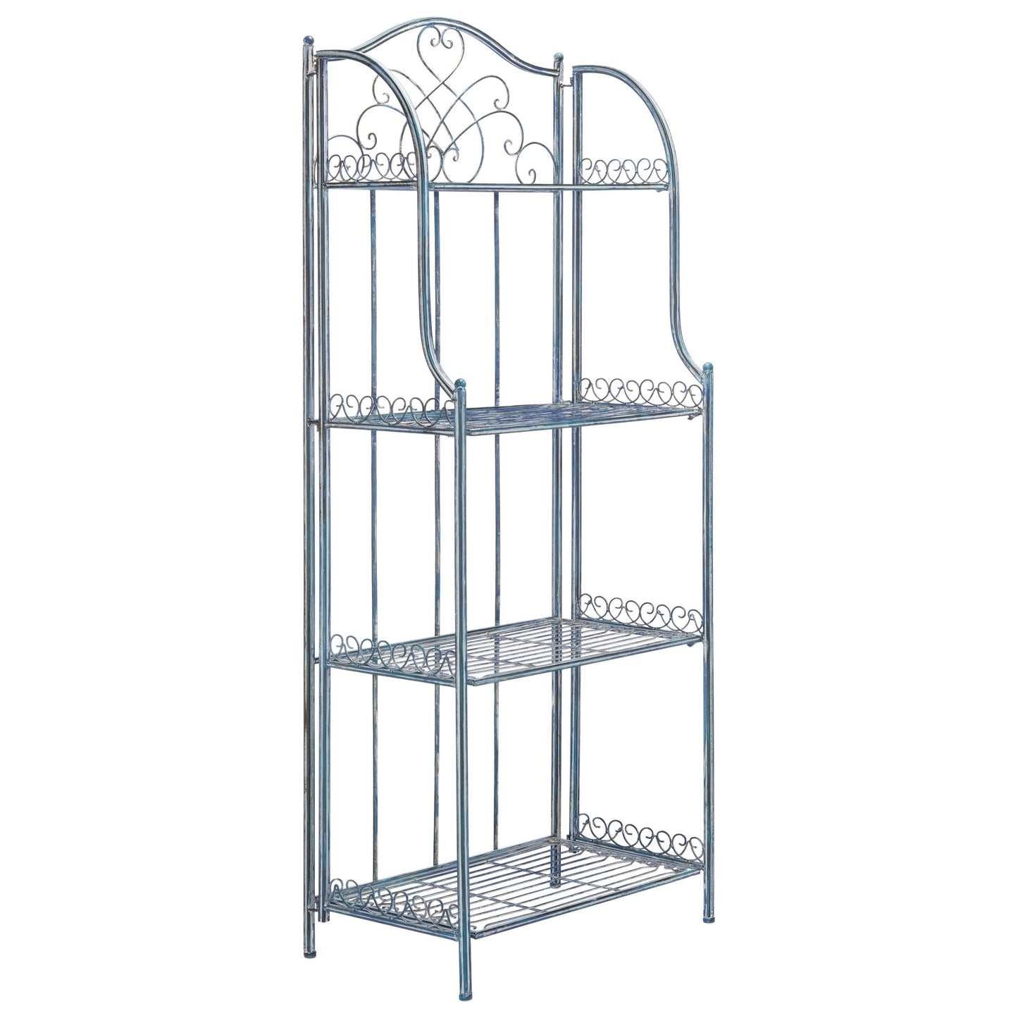 SAFAVIEH Bryn, étagère à fourreaux en fer forgé style victorien, 4 niveaux, pour extérieur - 63,5 cm L x 38,1 cm P x 160 cm H - 63,5L x 38,1P x 160H