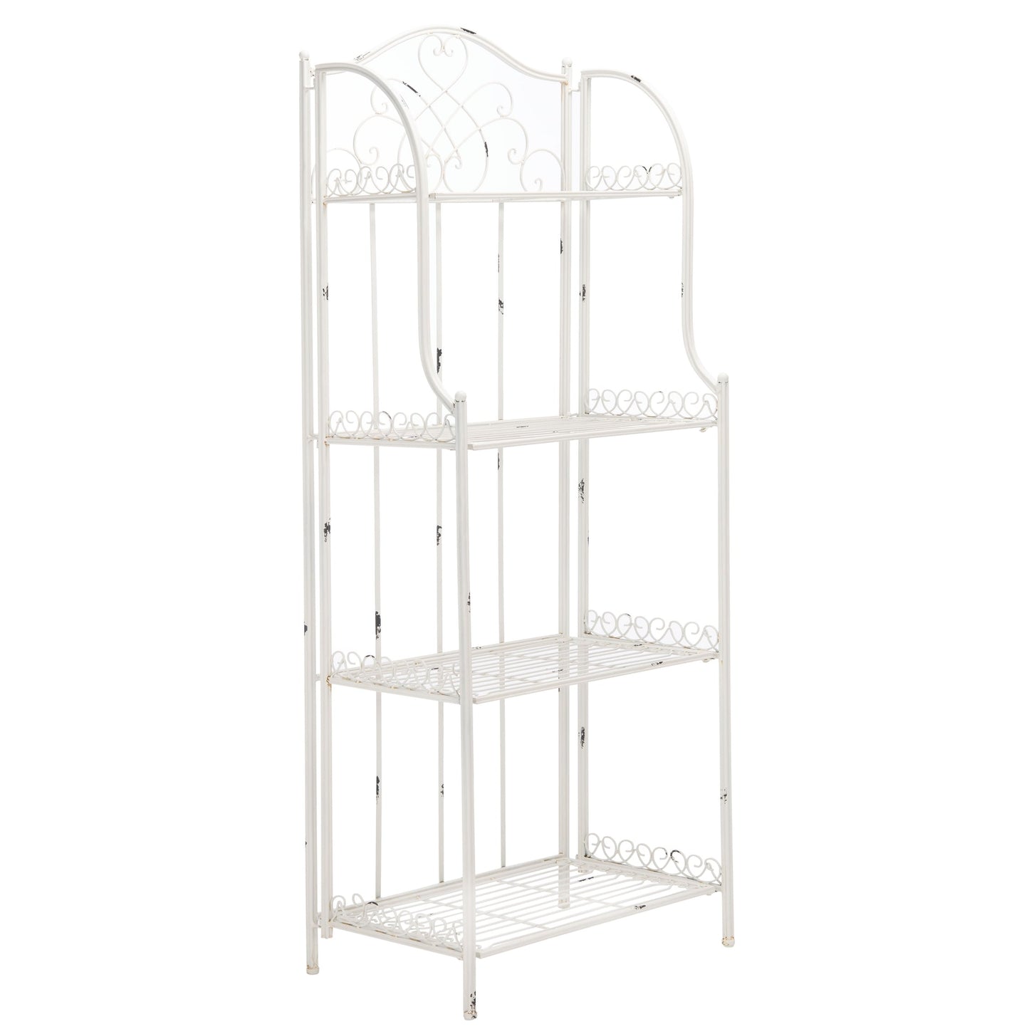 SAFAVIEH Bryn, étagère à fourreaux en fer forgé style victorien, 4 niveaux, pour extérieur - 63,5 cm L x 38,1 cm P x 160 cm H - 63,5L x 38,1P x 160H