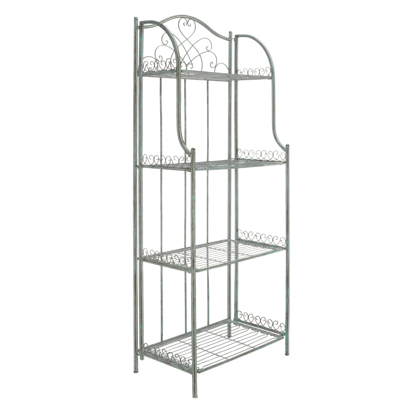 SAFAVIEH Bryn, étagère à fourreaux en fer forgé style victorien, 4 niveaux, pour extérieur - 63,5 cm L x 38,1 cm P x 160 cm H - 63,5L x 38,1P x 160H