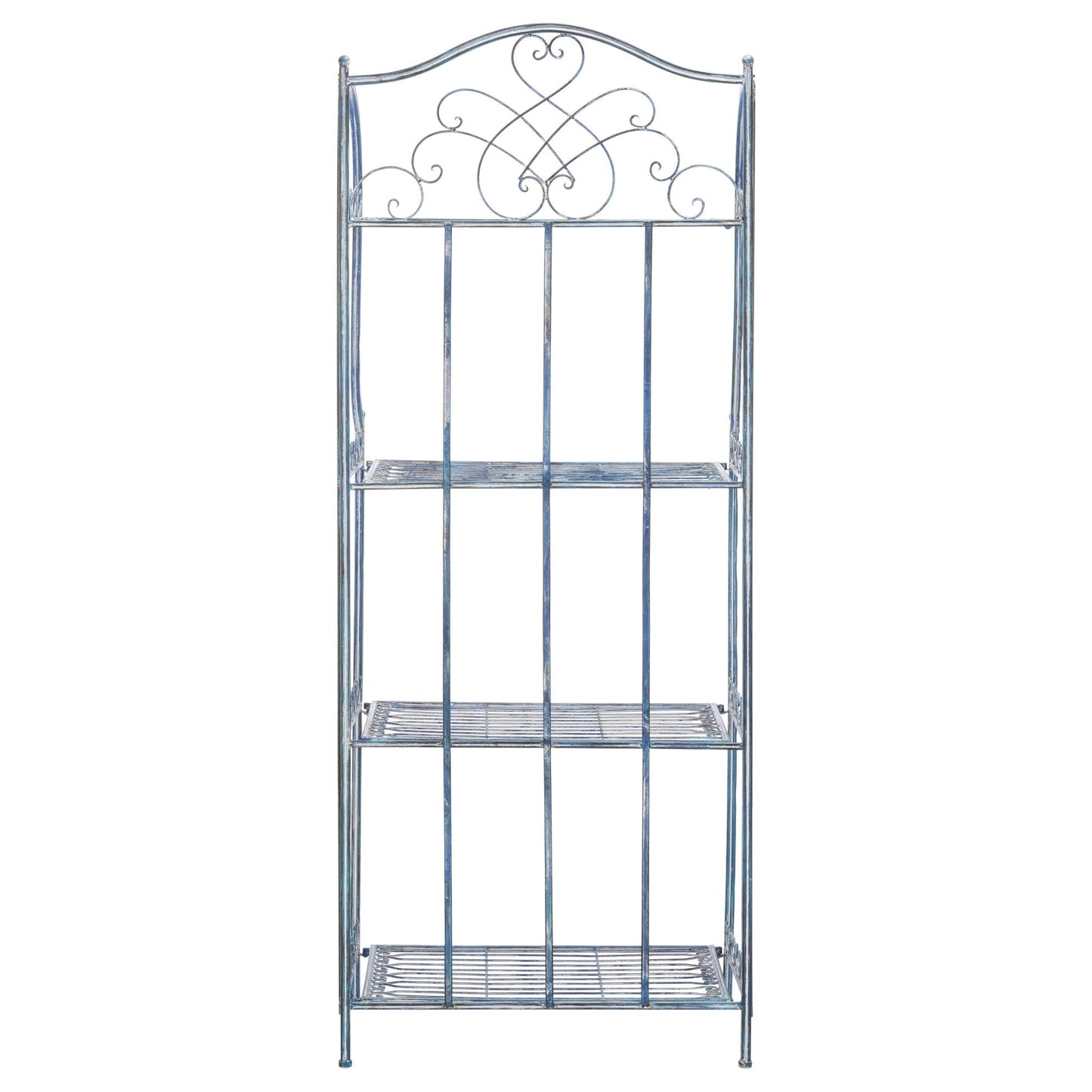 SAFAVIEH Bryn, étagère à fourreaux en fer forgé style victorien, 4 niveaux, pour extérieur - 63,5 cm L x 38,1 cm P x 160 cm H - 63,5L x 38,1P x 160H