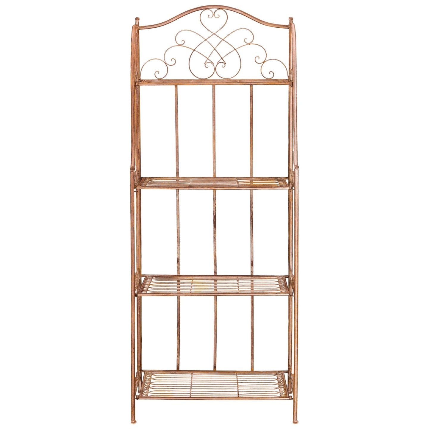 SAFAVIEH Bryn, étagère à fourreaux en fer forgé style victorien, 4 niveaux, pour extérieur - 63,5 cm L x 38,1 cm P x 160 cm H - 63,5L x 38,1P x 160H