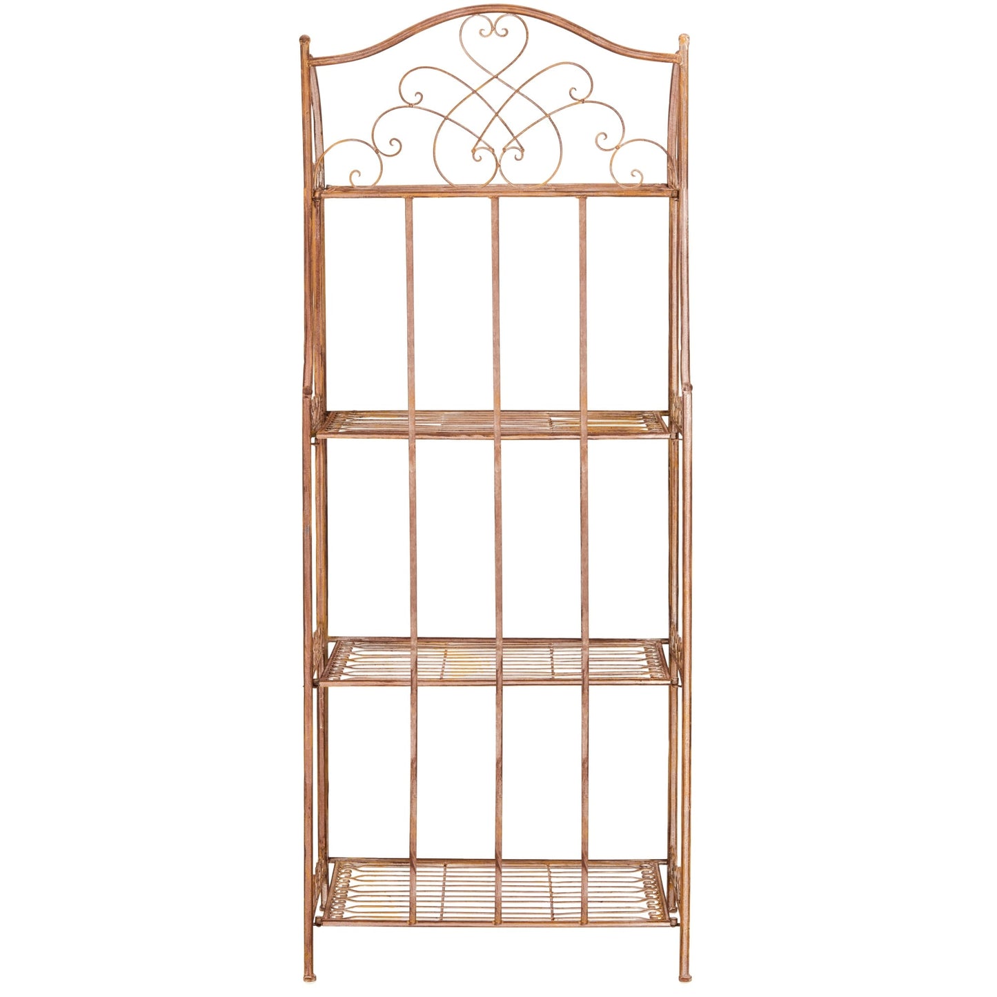 SAFAVIEH Bryn, étagère à fourreaux en fer forgé style victorien, 4 niveaux, pour extérieur - 63,5 cm L x 38,1 cm P x 160 cm H - 63,5L x 38,1P x 160H