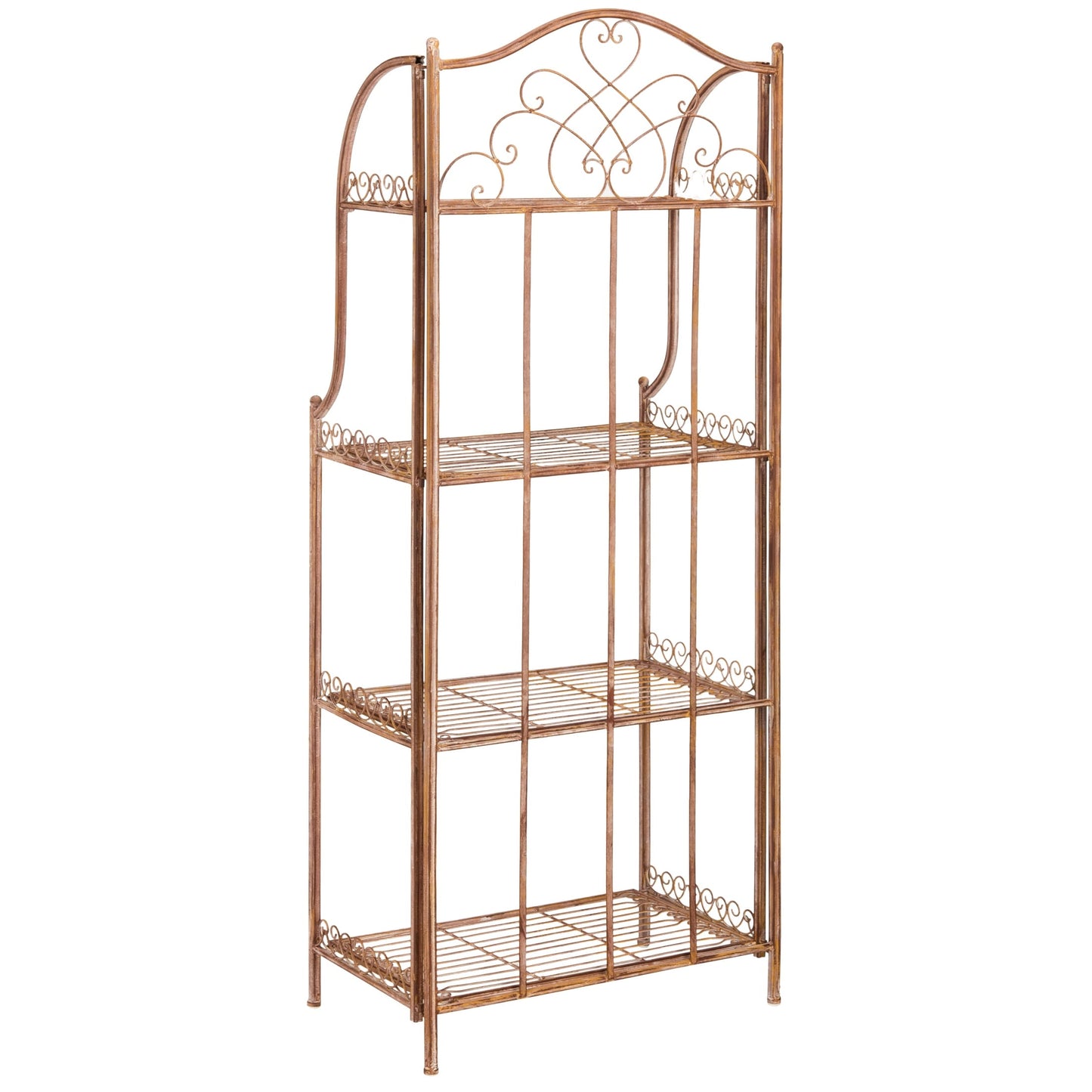 SAFAVIEH Bryn, étagère à fourreaux en fer forgé style victorien, 4 niveaux, pour extérieur - 63,5 cm L x 38,1 cm P x 160 cm H - 63,5L x 38,1P x 160H