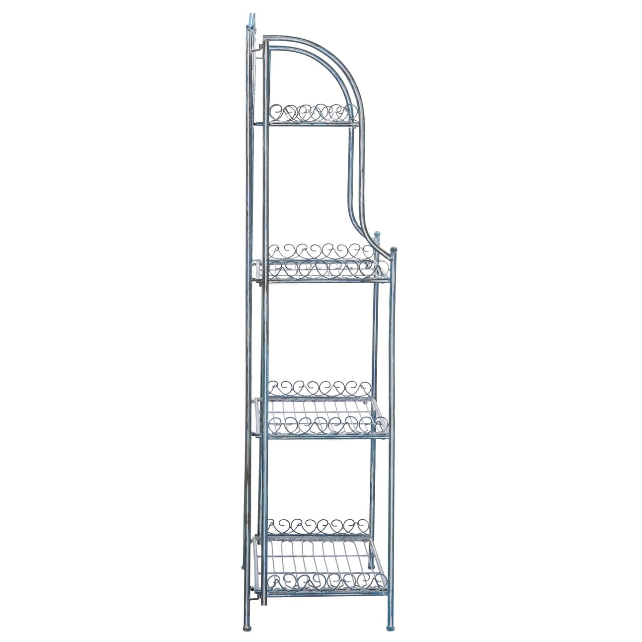 SAFAVIEH Bryn, étagère à fourreaux en fer forgé style victorien, 4 niveaux, pour extérieur - 63,5 cm L x 38,1 cm P x 160 cm H - 63,5L x 38,1P x 160H