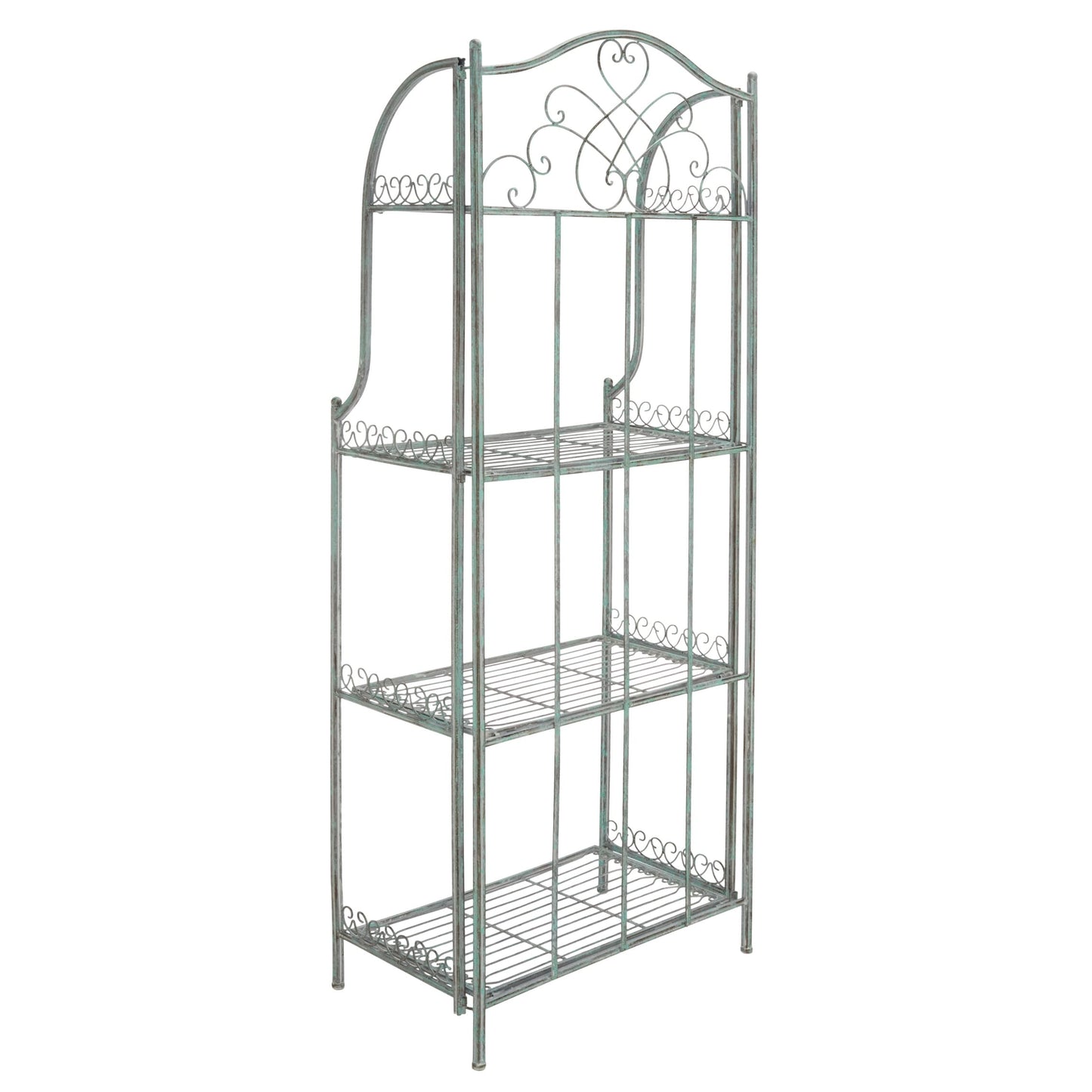 SAFAVIEH Bryn, étagère à fourreaux en fer forgé style victorien, 4 niveaux, pour extérieur - 63,5 cm L x 38,1 cm P x 160 cm H - 63,5L x 38,1P x 160H
