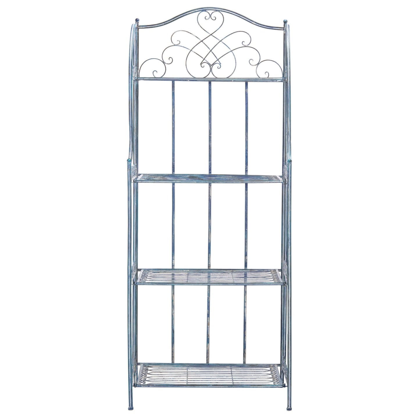 SAFAVIEH Bryn, étagère à fourreaux en fer forgé style victorien, 4 niveaux, pour extérieur - 63,5 cm L x 38,1 cm P x 160 cm H - 63,5L x 38,1P x 160H