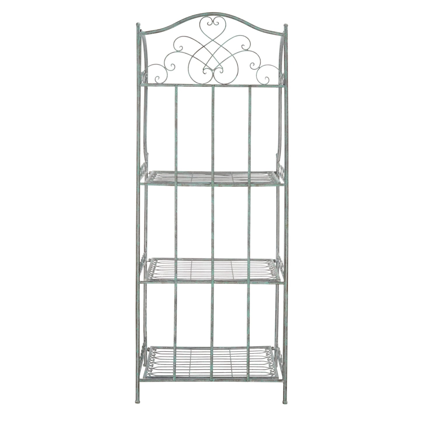 SAFAVIEH Bryn, étagère à fourreaux en fer forgé style victorien, 4 niveaux, pour extérieur - 63,5 cm L x 38,1 cm P x 160 cm H - 63,5L x 38,1P x 160H