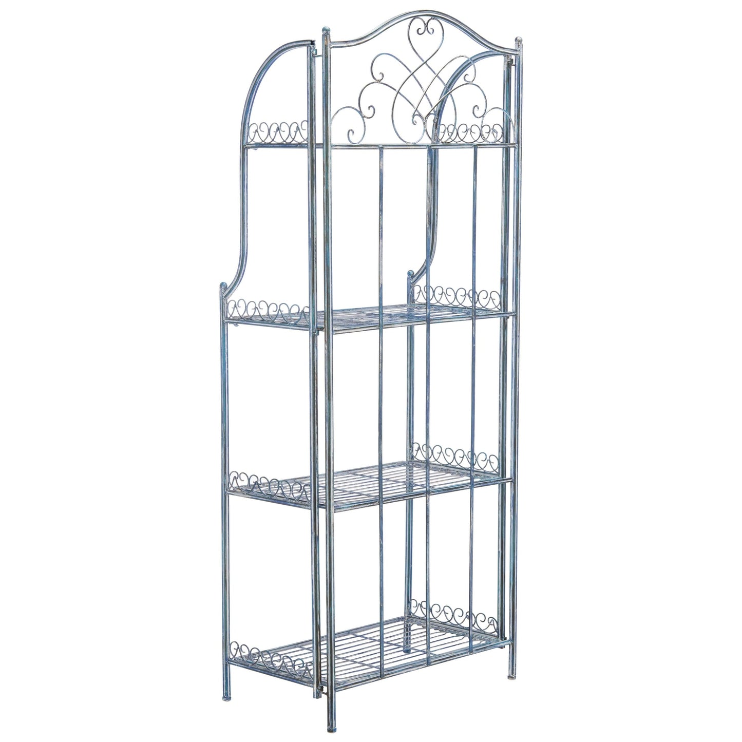 SAFAVIEH Bryn, étagère à fourreaux en fer forgé style victorien, 4 niveaux, pour extérieur - 63,5 cm L x 38,1 cm P x 160 cm H - 63,5L x 38,1P x 160H