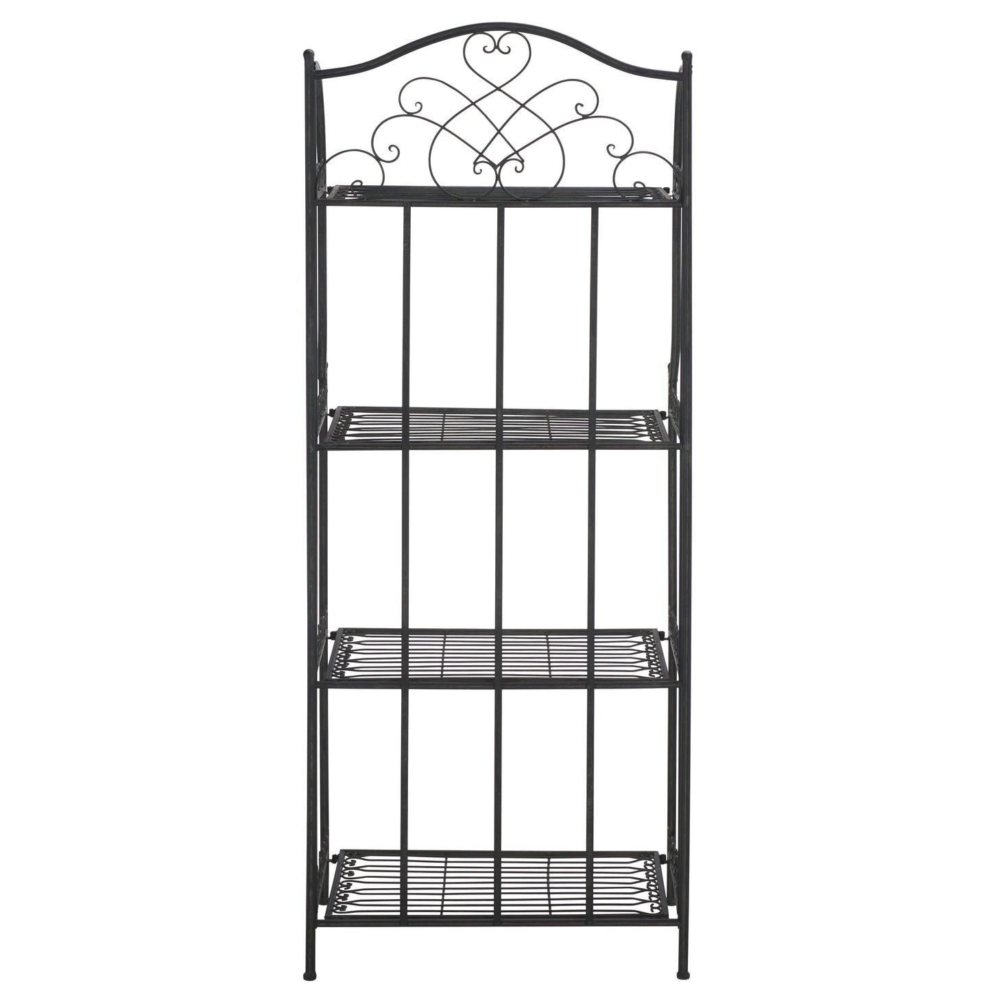 SAFAVIEH Bryn, étagère à fourreaux en fer forgé style victorien, 4 niveaux, pour extérieur - 63,5 cm L x 38,1 cm P x 160 cm H - 63,5L x 38,1P x 160H