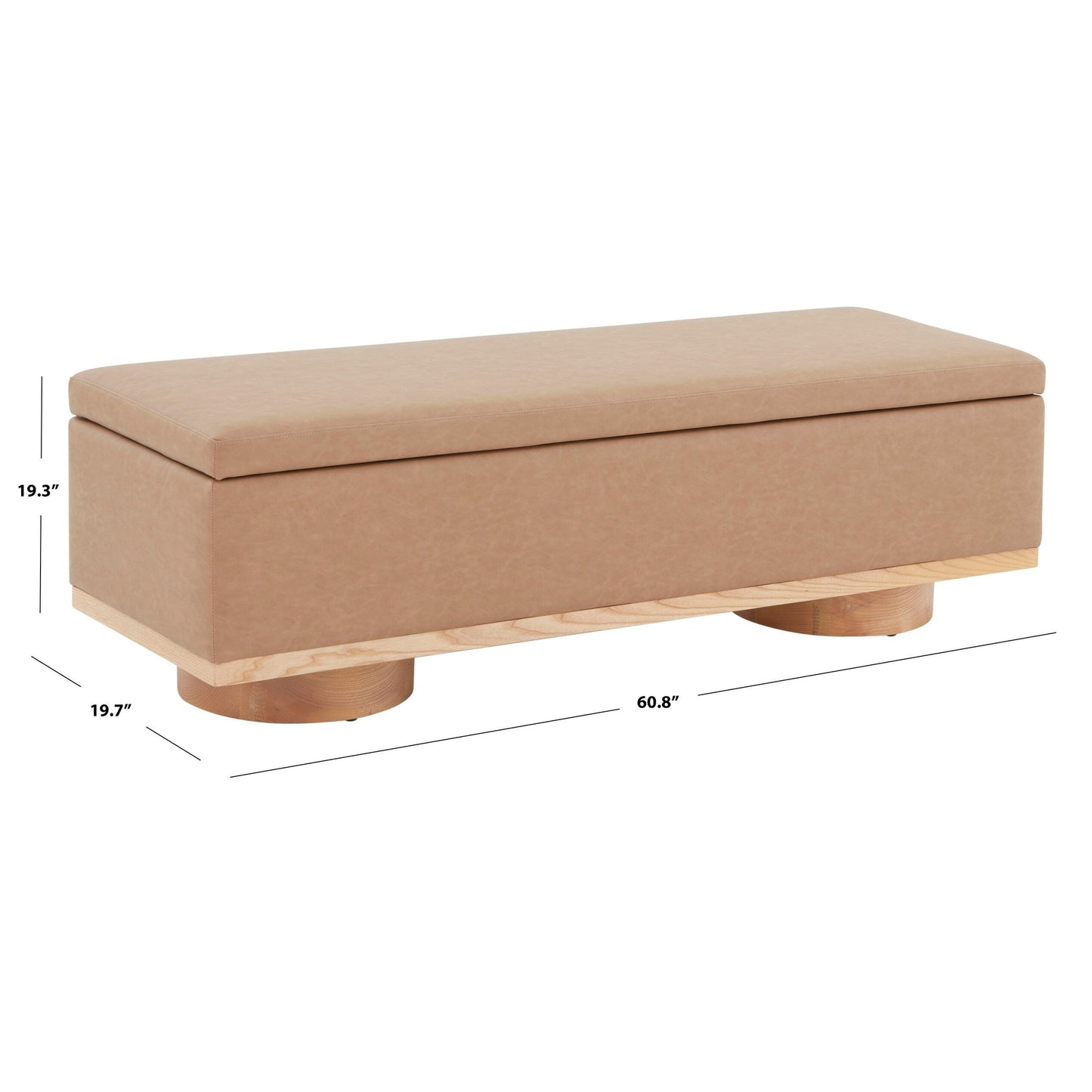 Banc de rangement SAFAVIEH Couture Sunneva Boucle - 155 cm L x 51 cm P x 48 cm H - 155Lx51Px48H