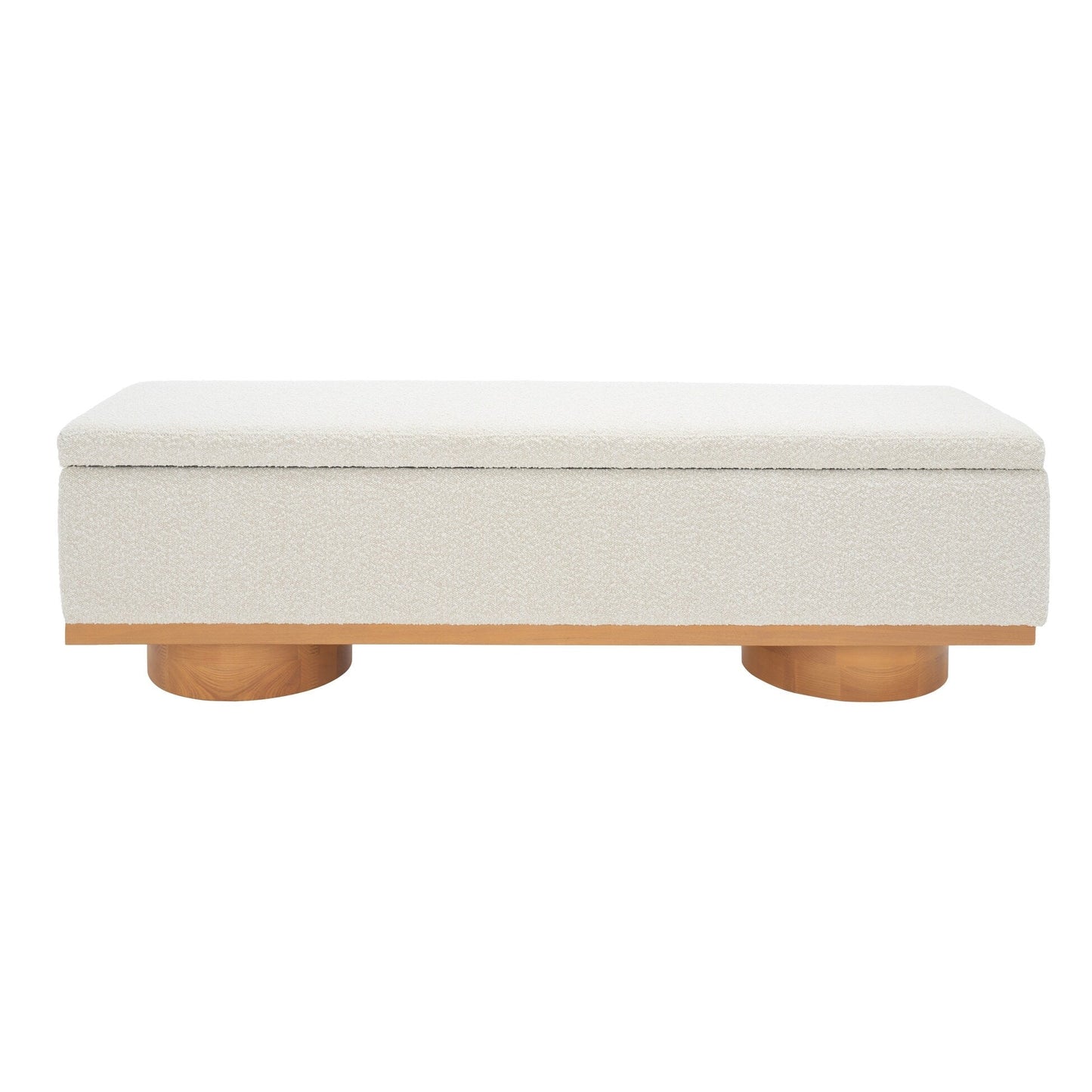 Banc de rangement SAFAVIEH Couture Sunneva Boucle - 155 cm L x 51 cm P x 48 cm H - 155Lx51Px48H