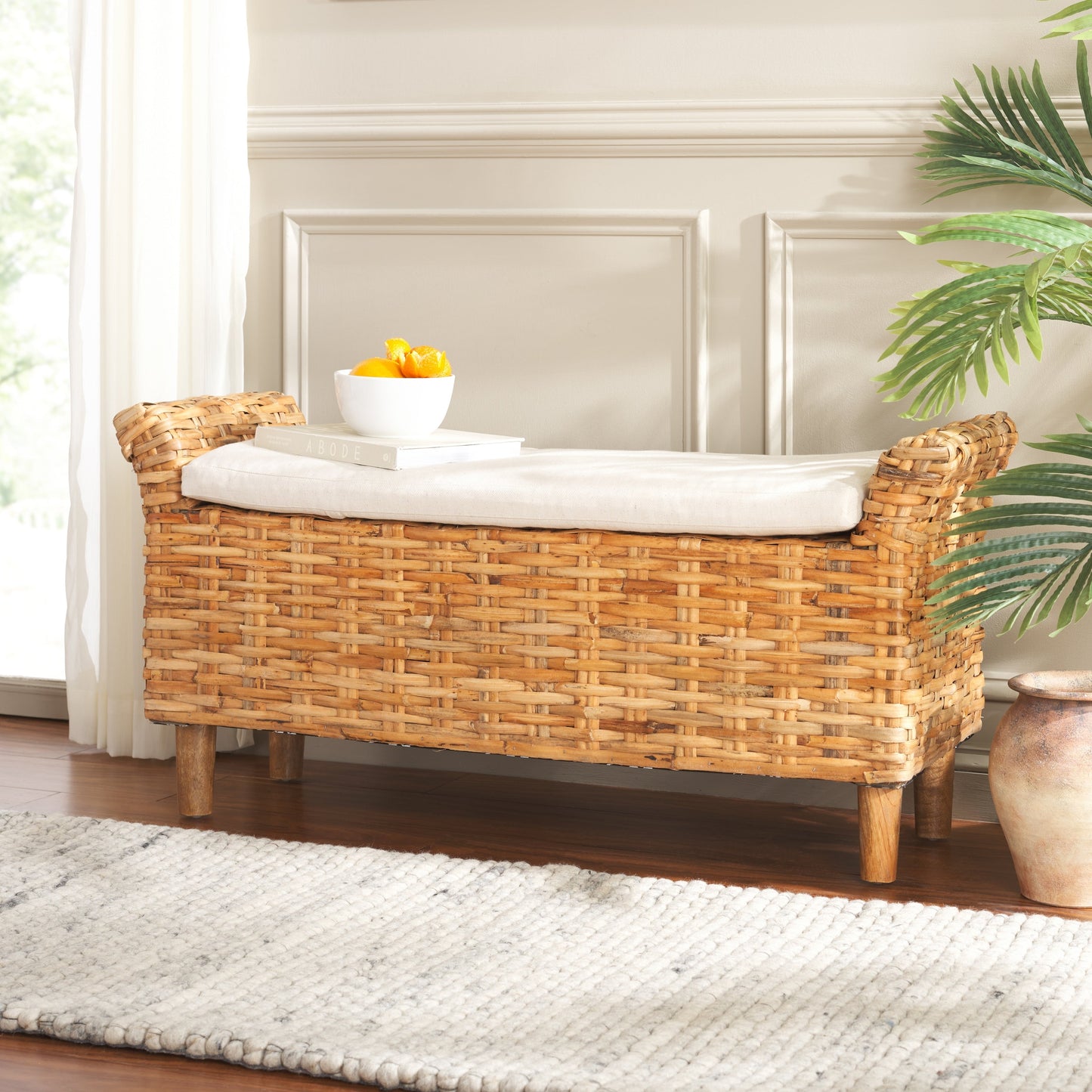 Banc Danna marron de SAFAVIEH - 43,9 x 14,8 x 21,1 - 44L x 15P x 21H
