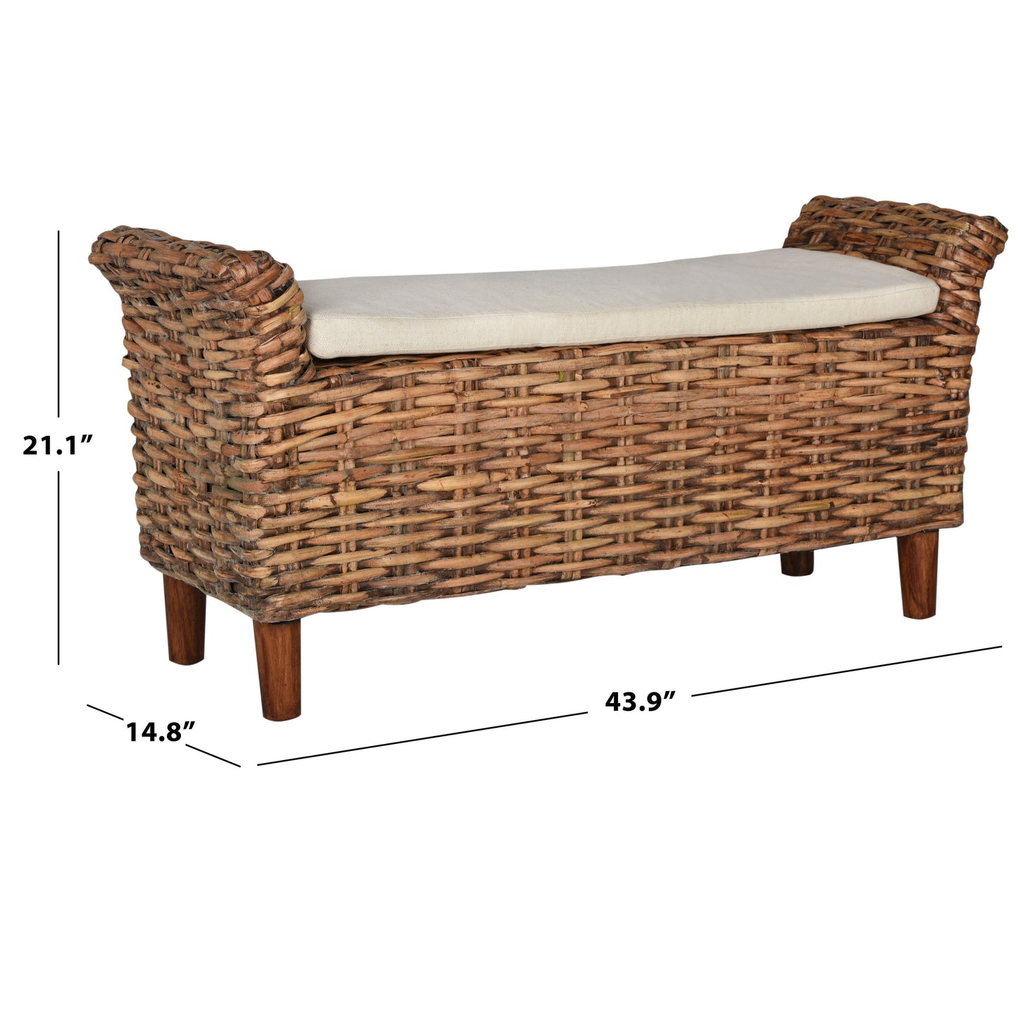 Banc Danna marron de SAFAVIEH - 43,9 x 14,8 x 21,1 - 44L x 15P x 21H