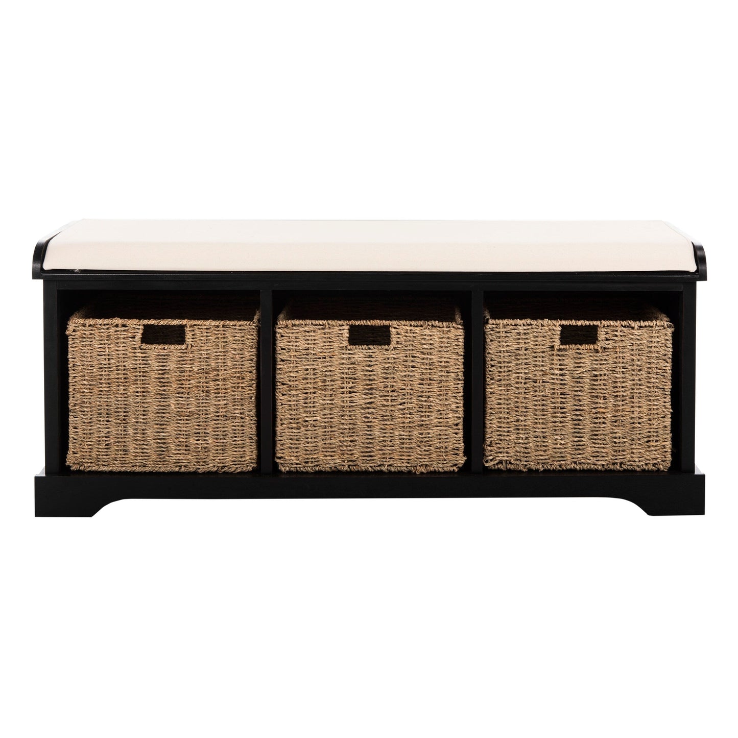Banc de rangement SAFAVIEH Eola gris/blanc - 119 x 41 x 50 cm - 119L x 41P x 50H