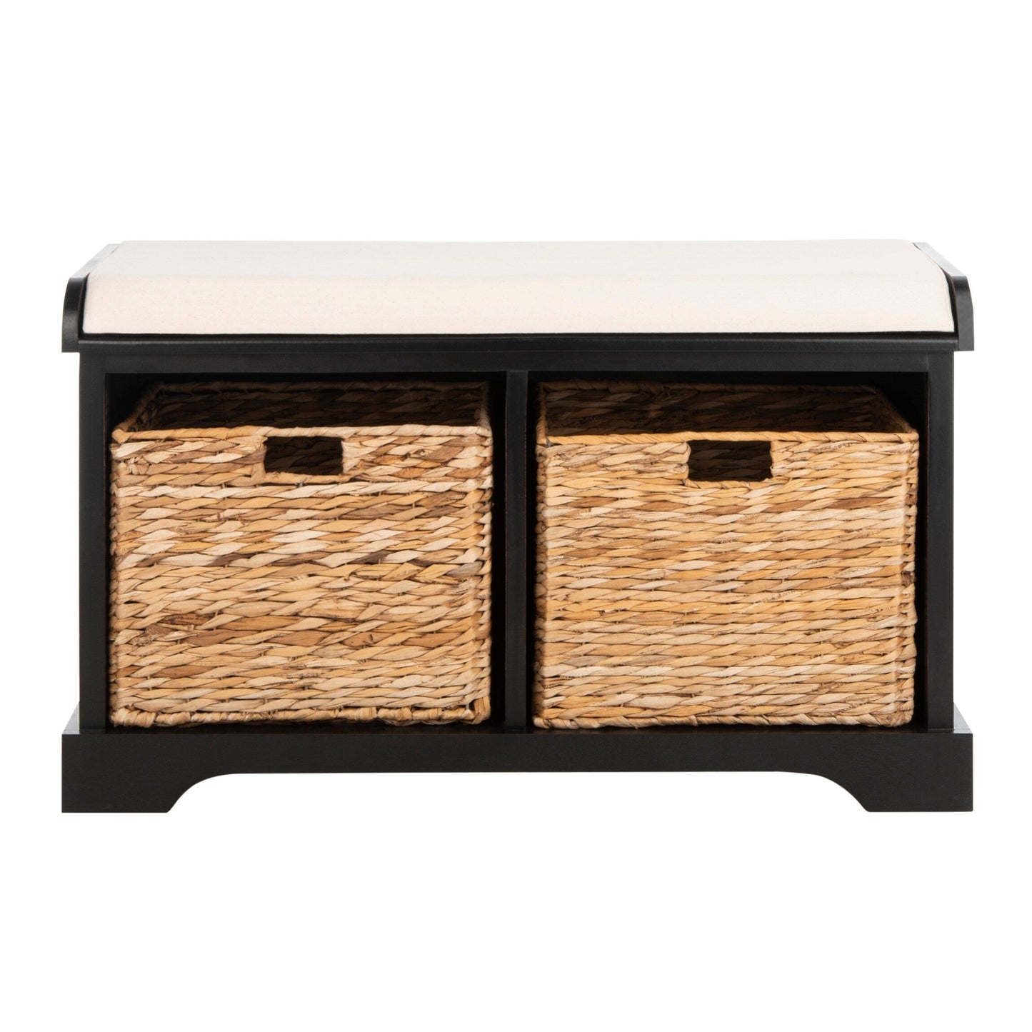 Banc-pouf SAFAVIEH Euphemia en osier tressé, couleur marron - 33,5 x 16,1 x 19,9 - 34Lx16Px20H
