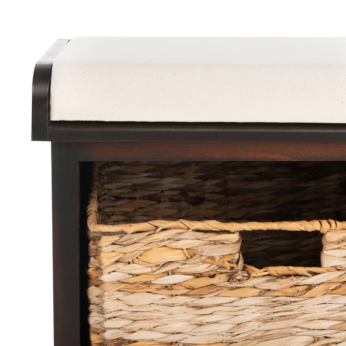 Banc-pouf SAFAVIEH Euphemia en osier tressé, couleur marron - 33,5 x 16,1 x 19,9 - 34Lx16Px20H