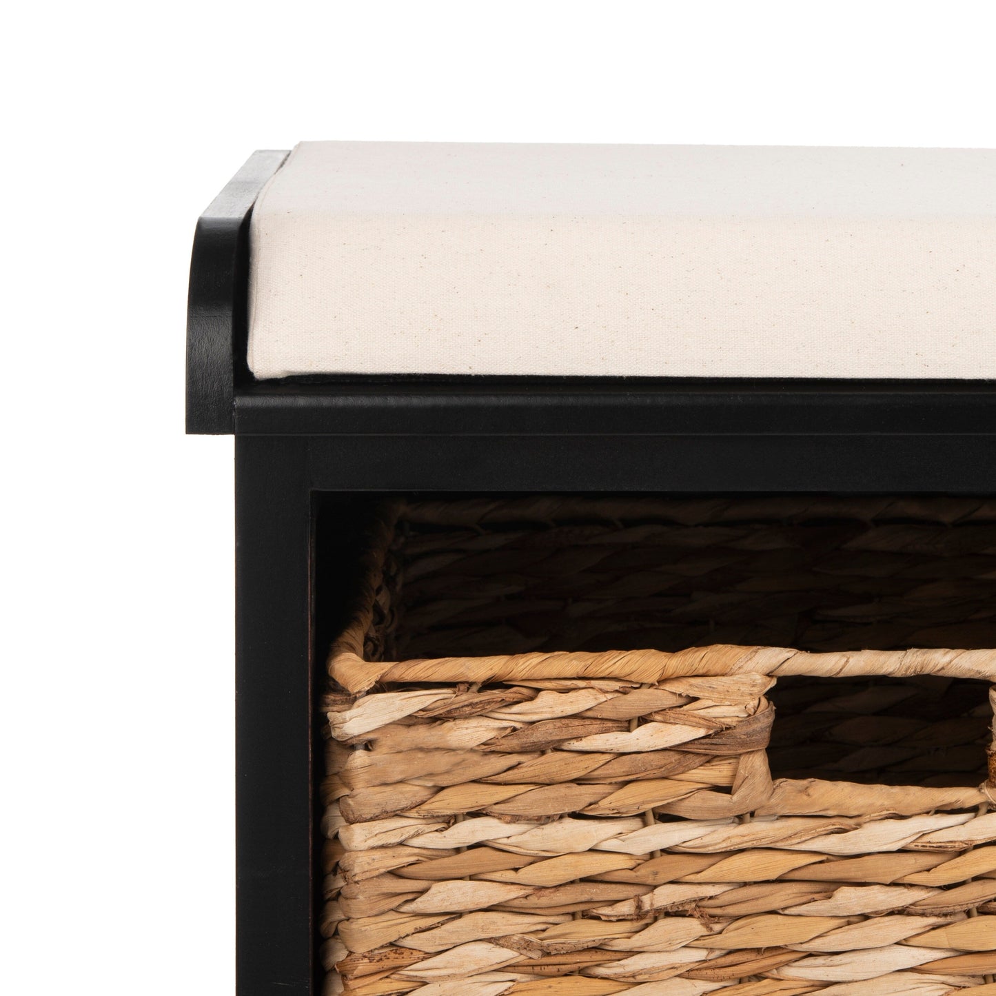 Banc-pouf SAFAVIEH Euphemia en osier tressé, couleur marron - 33,5 x 16,1 x 19,9 - 34Lx16Px20H