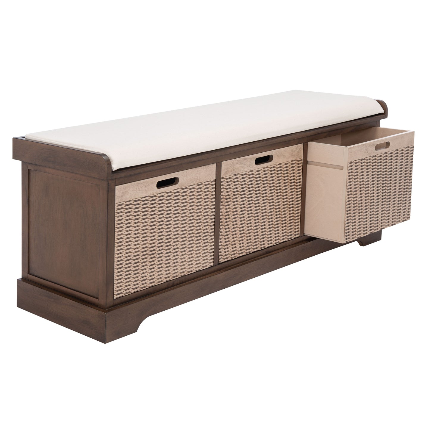 Banc de rangement avec 3 tiroirs et coussin SAFAVIEH Fiorello - 120,2 L x 38,1 l x 48,3 H - 120x38x48cm