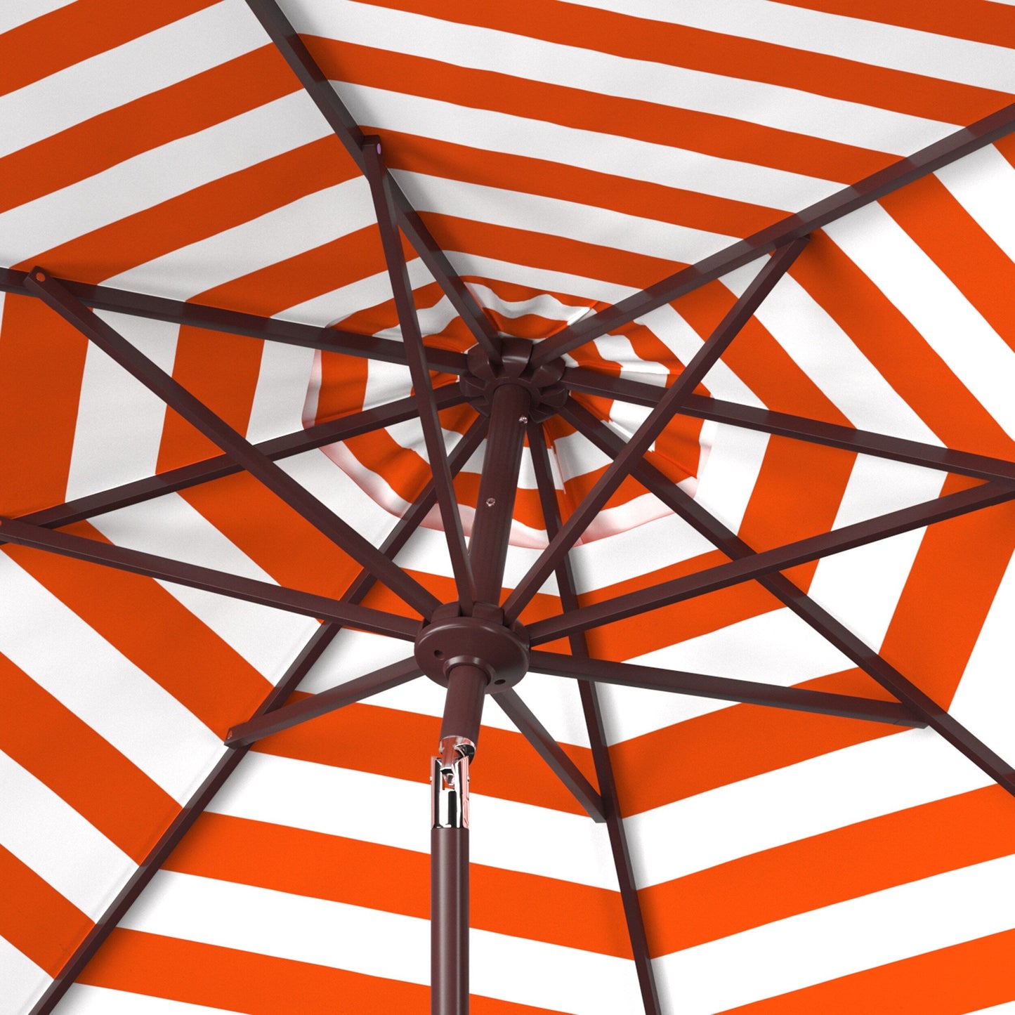 Parasol d'extérieur à manivelle SAFAVIEH Hadire Inside Out à rayures, 9 pieds