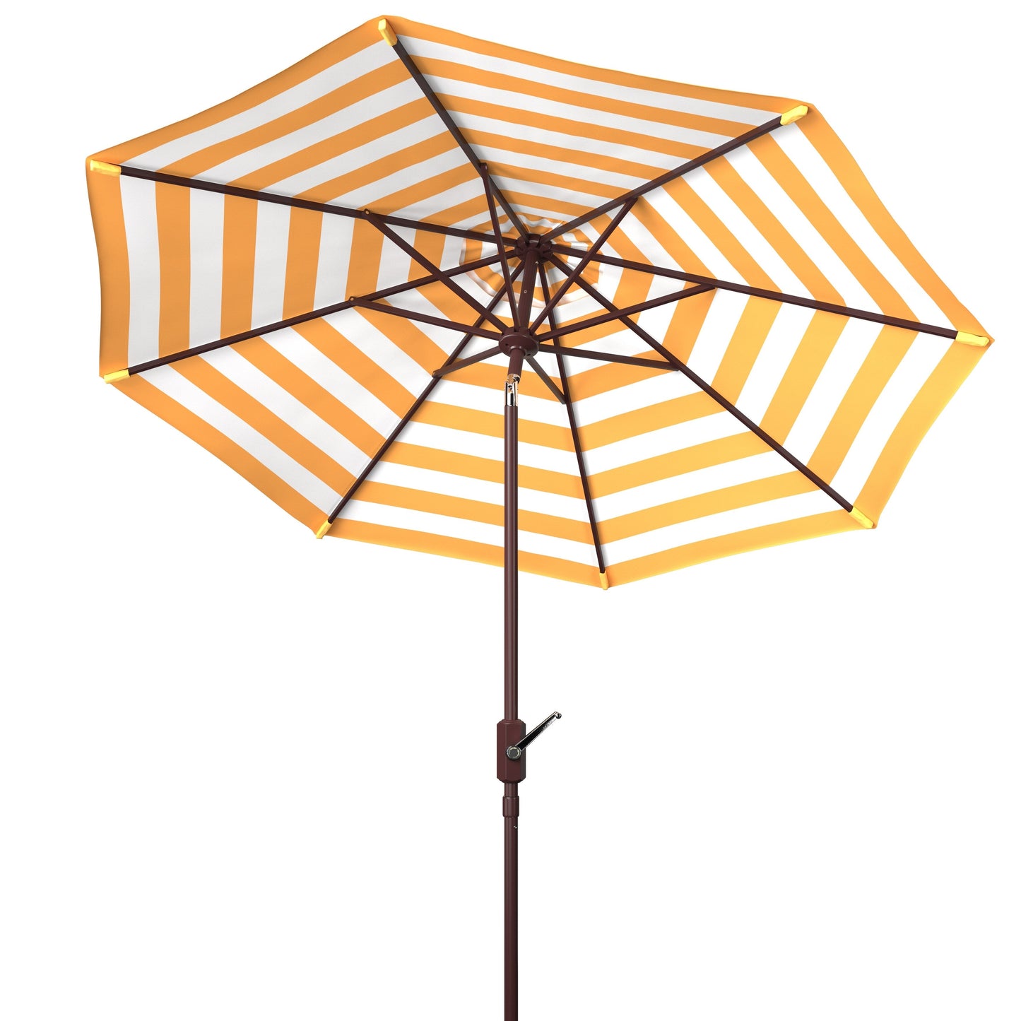 Parasol d'extérieur à manivelle SAFAVIEH Hadire Inside Out à rayures, 9 pieds