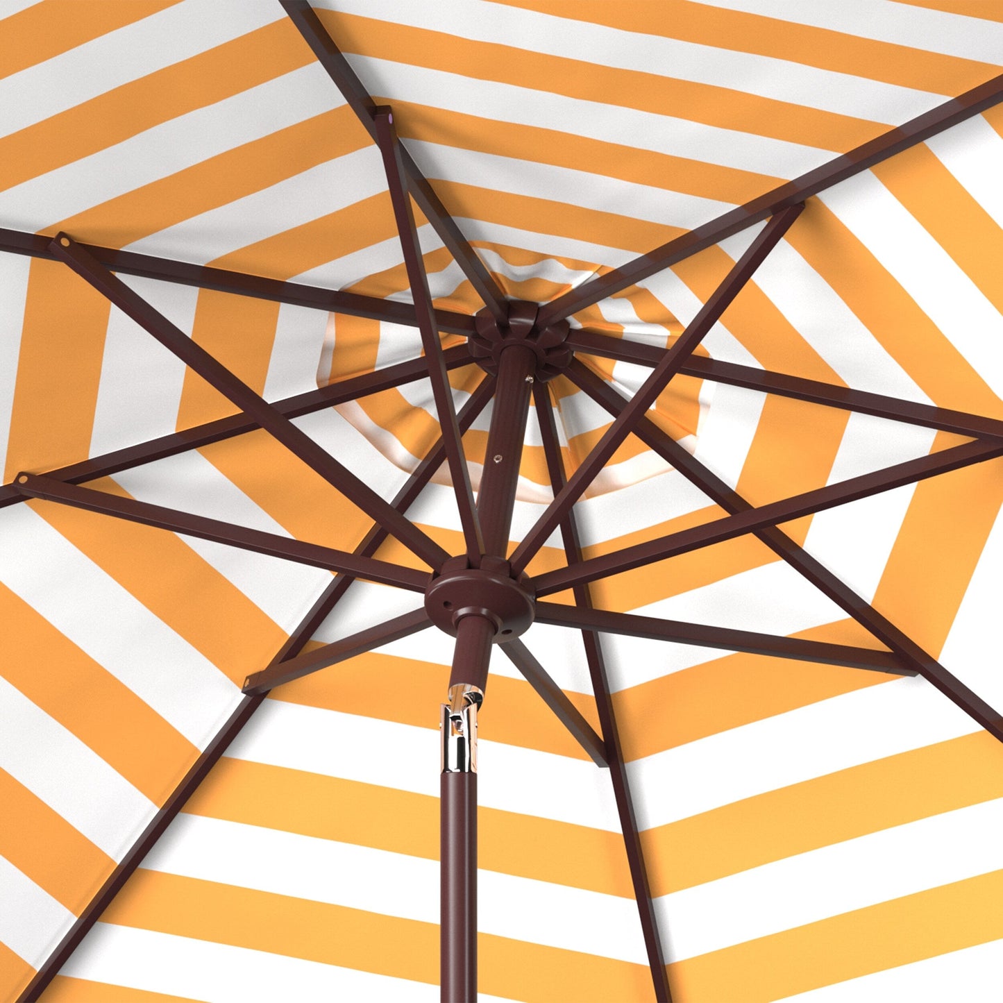 Parasol d'extérieur à manivelle SAFAVIEH Hadire Inside Out à rayures, 9 pieds