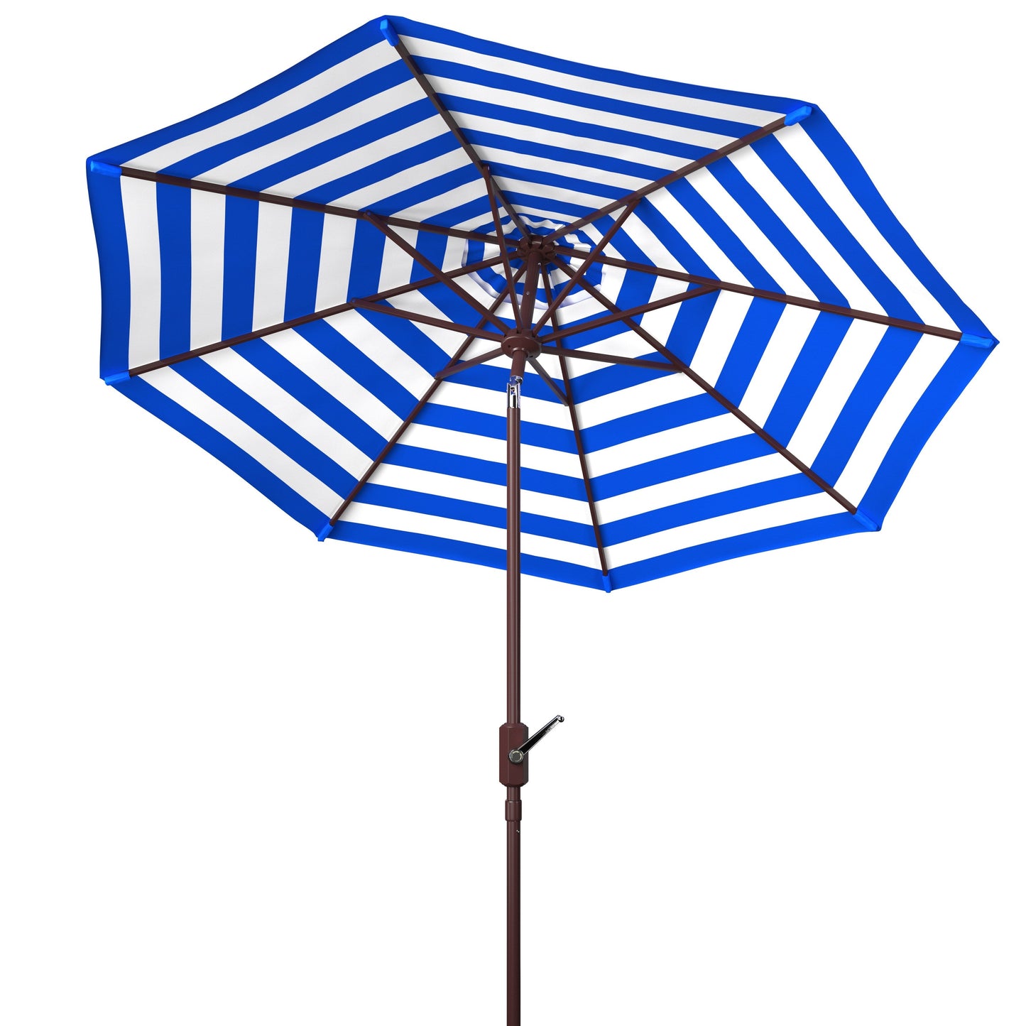 Parasol d'extérieur à manivelle SAFAVIEH Hadire Inside Out à rayures, 9 pieds