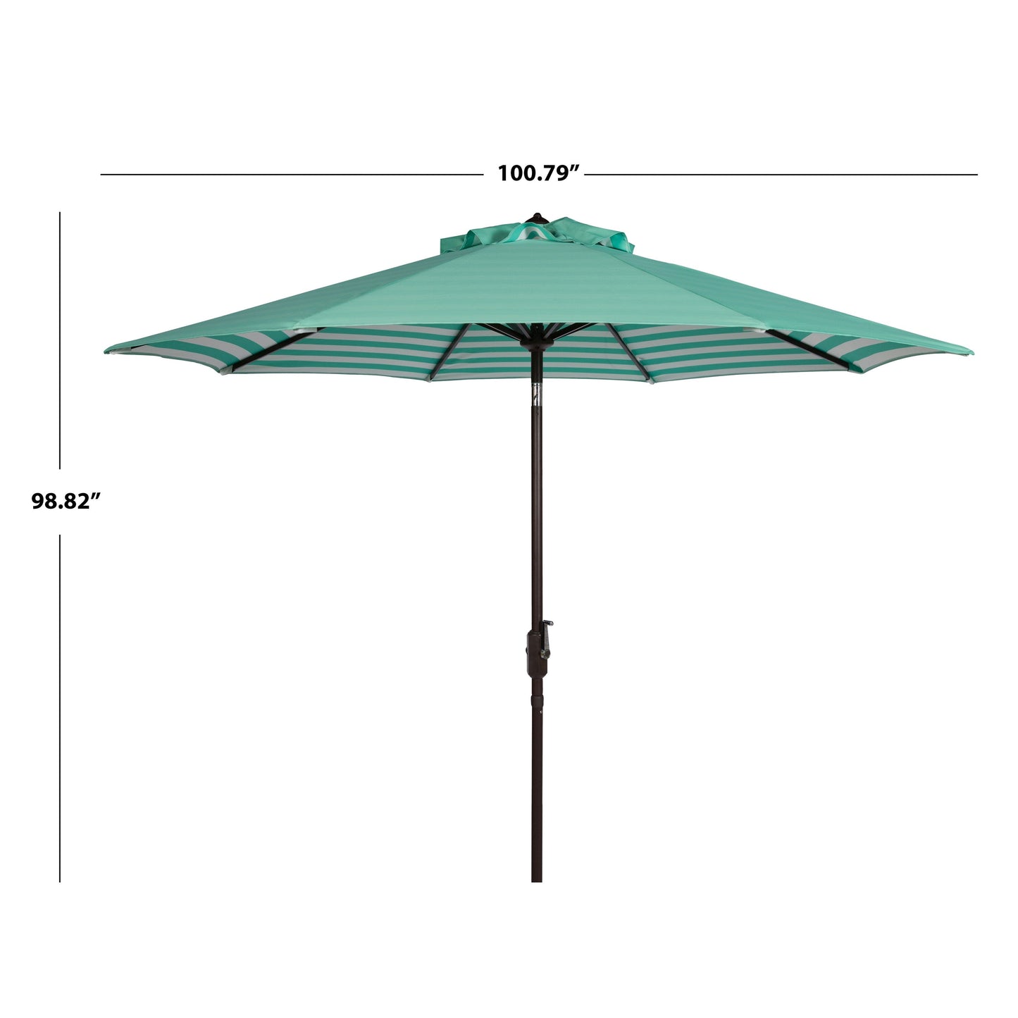 Parasol d'extérieur à manivelle SAFAVIEH Hadire Inside Out à rayures, 9 pieds