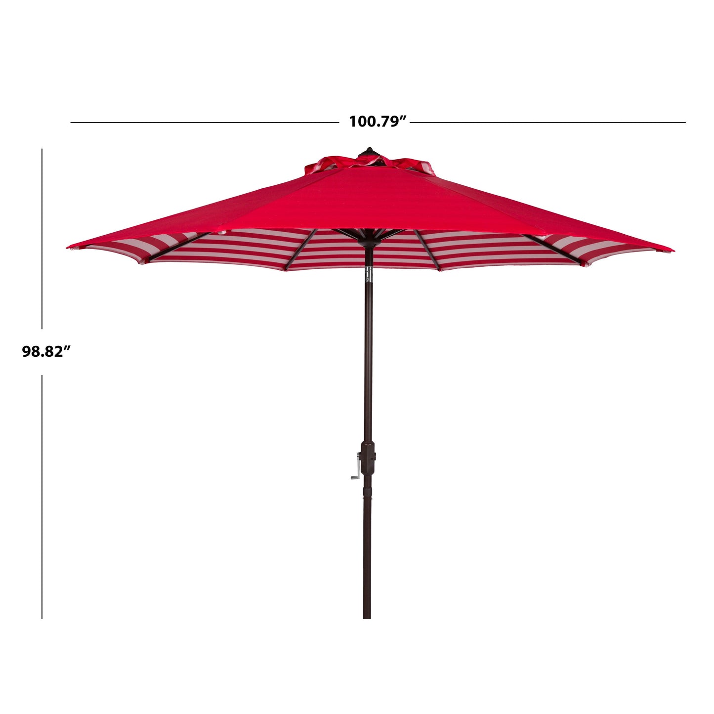 Parasol d'extérieur à manivelle SAFAVIEH Hadire Inside Out à rayures, 9 pieds