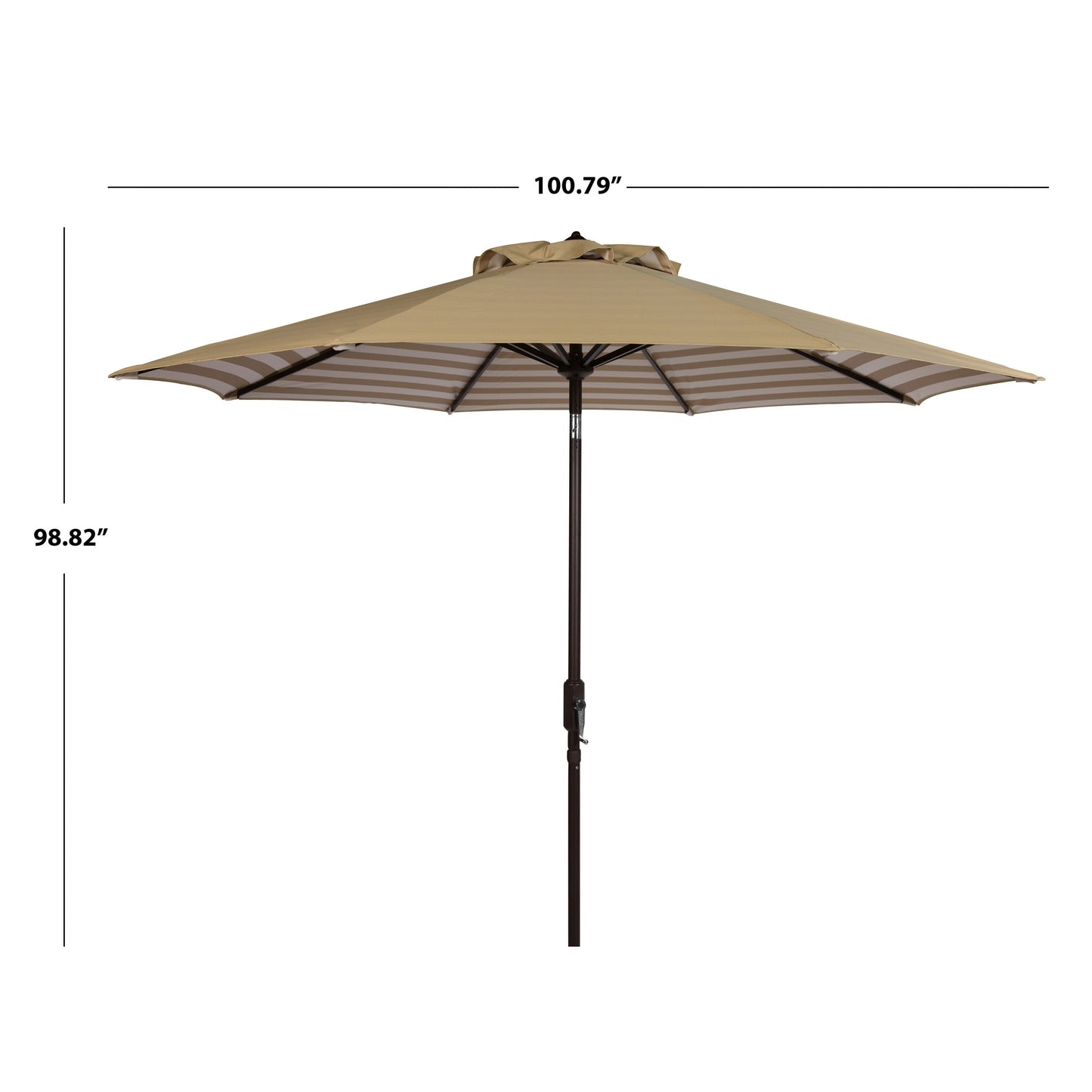 Parasol d'extérieur à manivelle SAFAVIEH Hadire Inside Out à rayures, 9 pieds