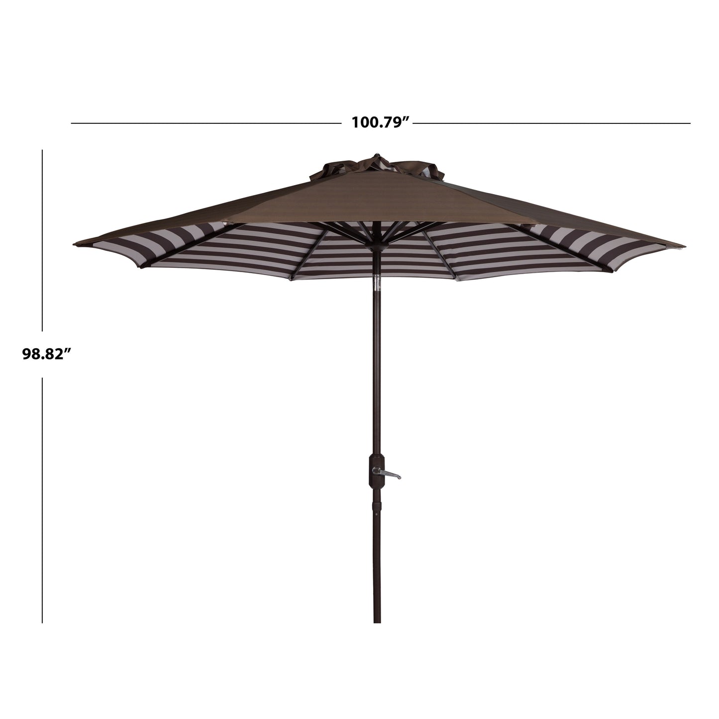 Parasol d'extérieur à manivelle SAFAVIEH Hadire Inside Out à rayures, 9 pieds