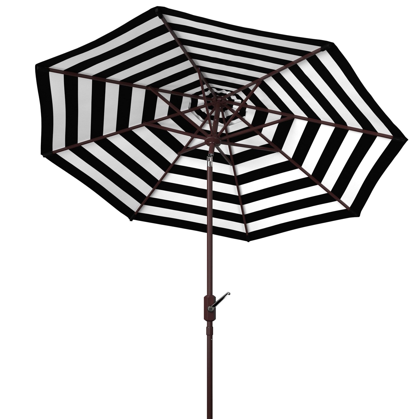Parasol d'extérieur à manivelle SAFAVIEH Hadire Inside Out à rayures, 9 pieds