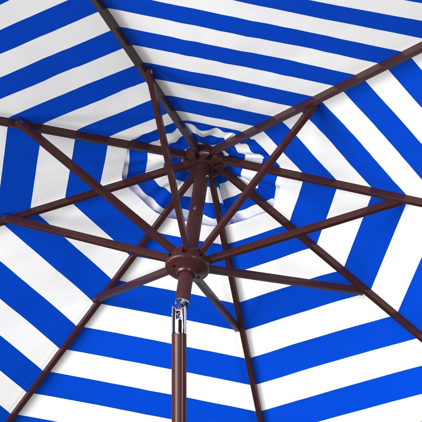 Parasol d'extérieur à manivelle SAFAVIEH Hadire Inside Out à rayures, 9 pieds