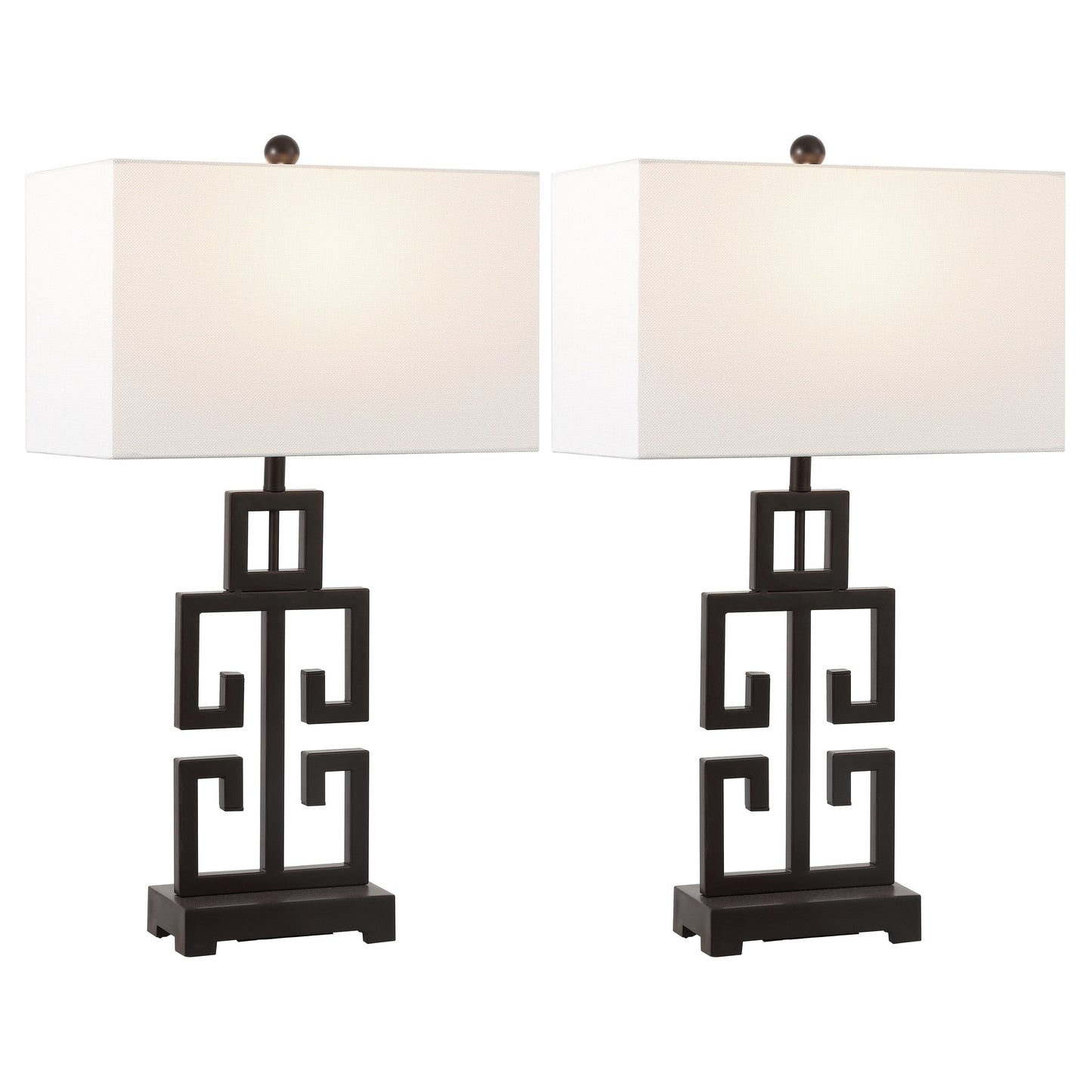 SAFAVIEH Lighting Chantelle Lampe de table antique dorée grecque de 74 cm (lot de 2) - 16W x 9D x 74H