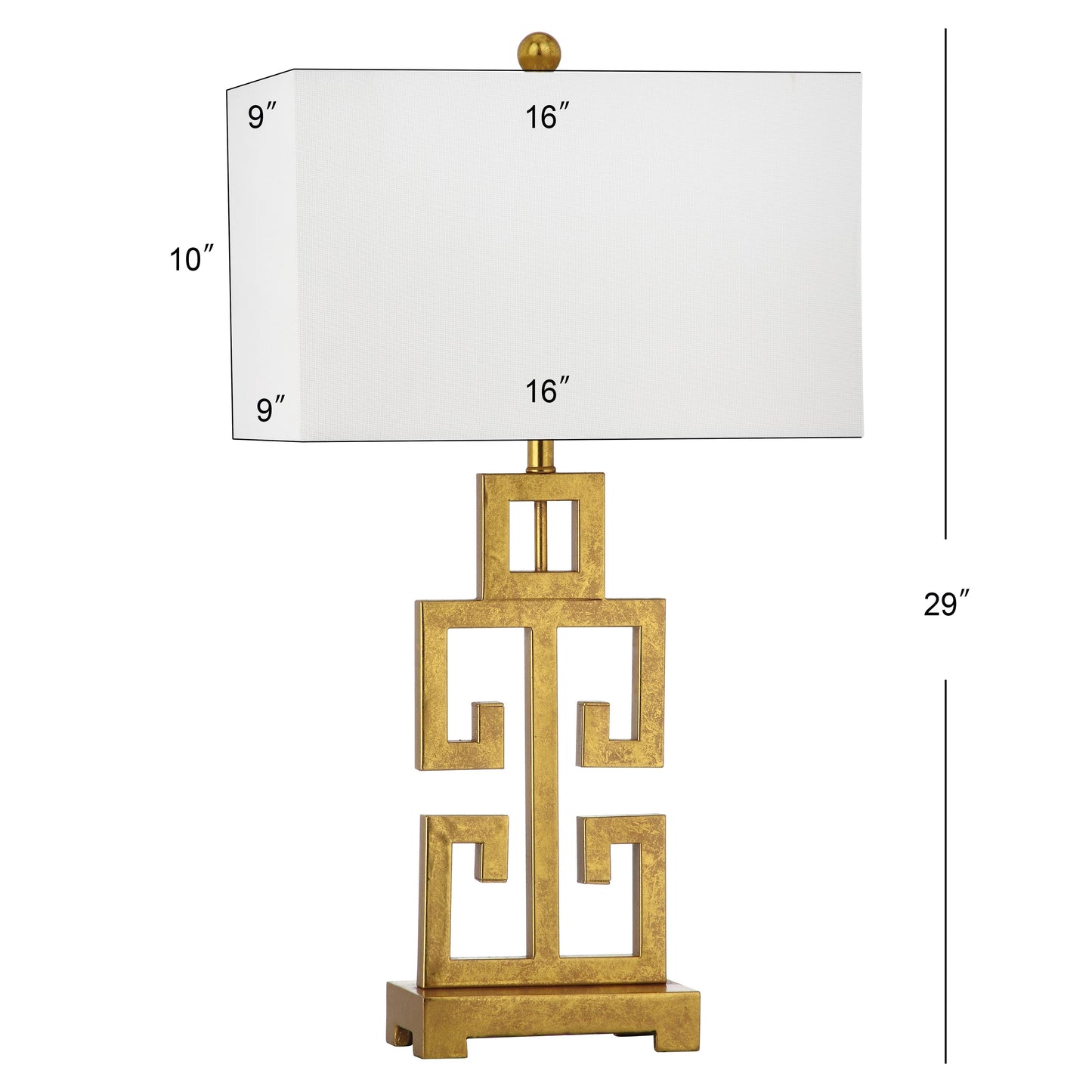 SAFAVIEH Lighting Chantelle Lampe de table antique dorée grecque de 74 cm (lot de 2) - 16W x 9D x 74H