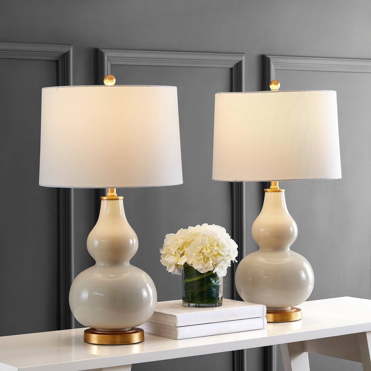 Lampe de table SAFAVIEH Lighting Diede en forme de gourde (lot de 2) - 15x15x28.5 - 15Lx15Px29H