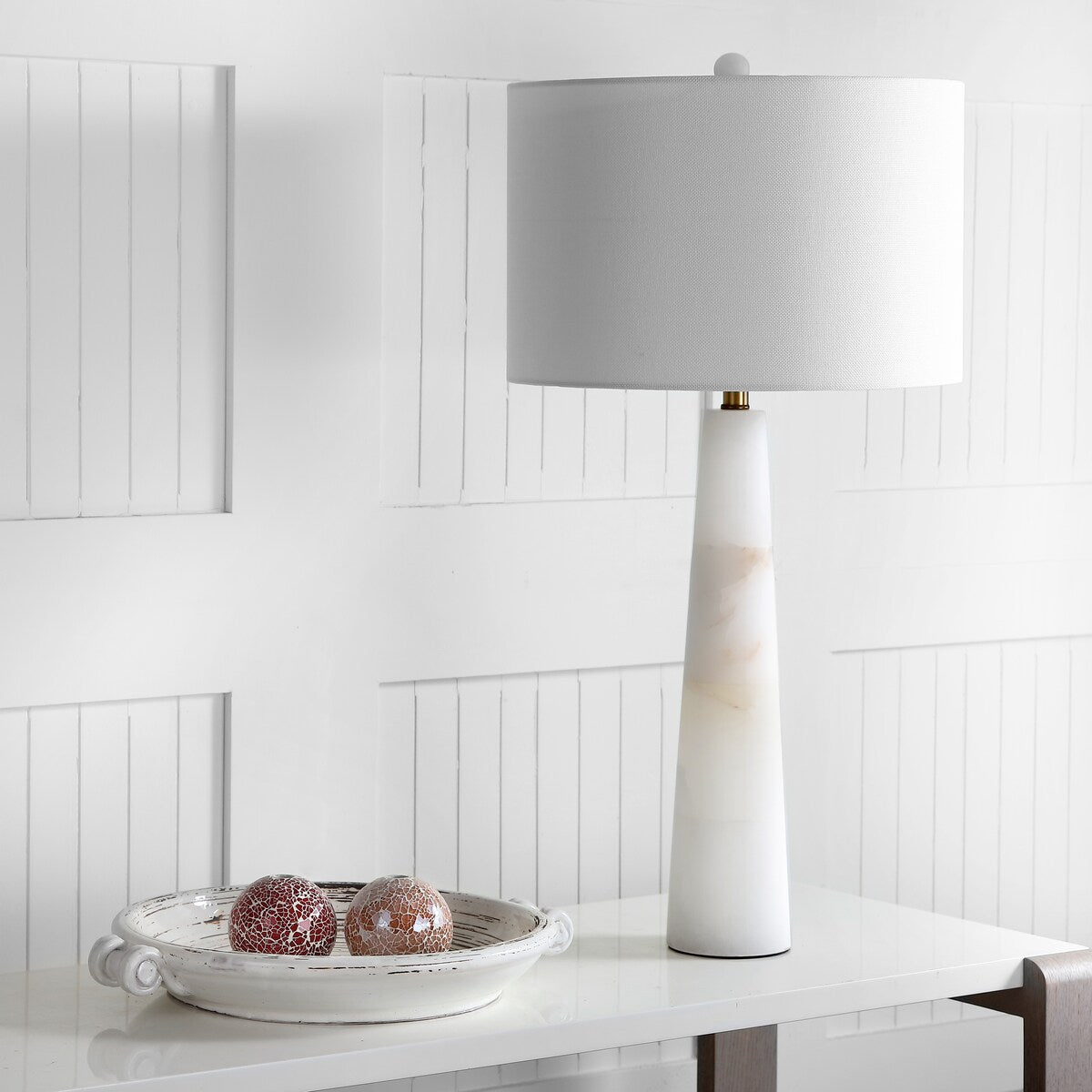 Lampe de table LED en albâtre Giorgiana de 76 cm de SAFAVIEH - 38x38x76 - 38Lx38Px76H
