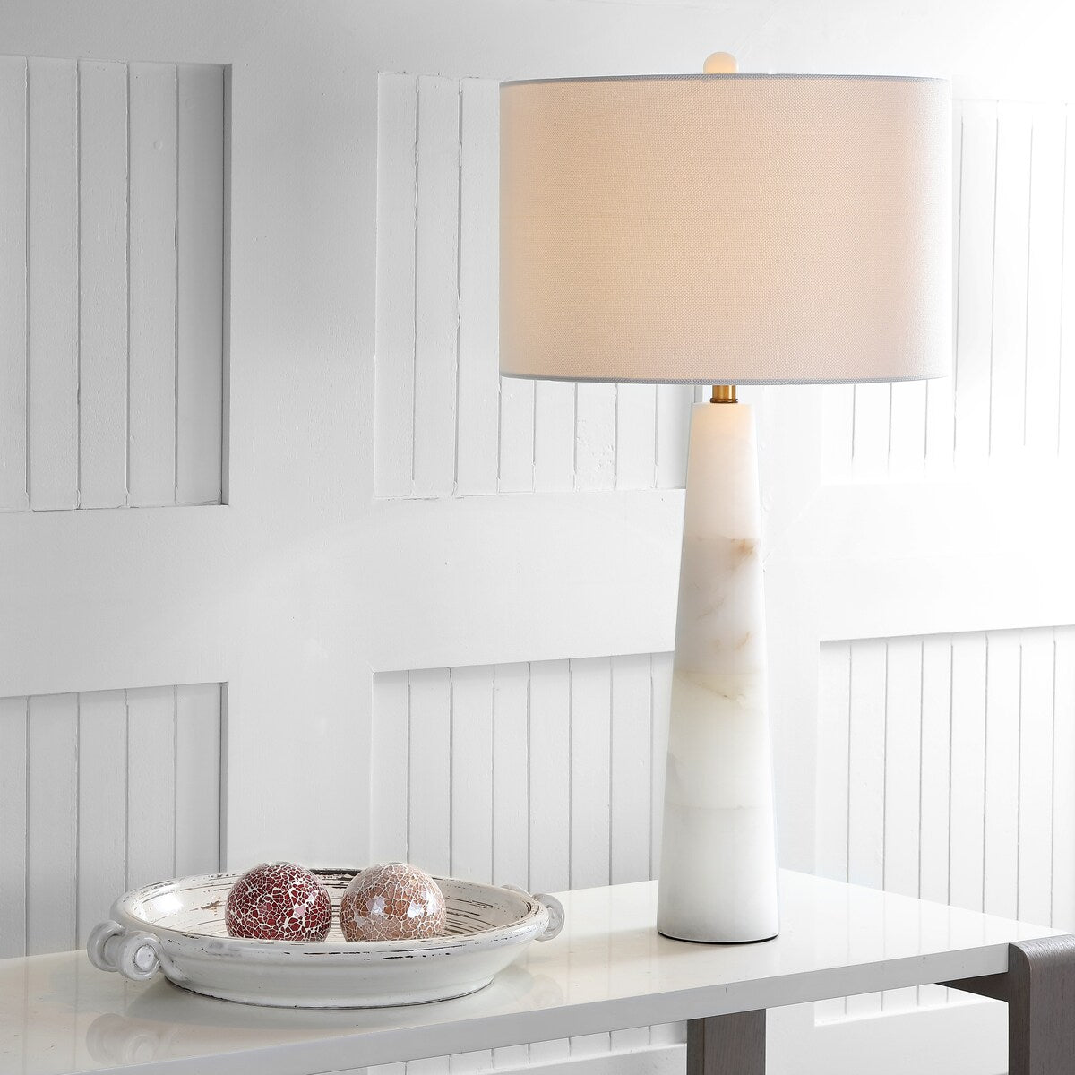 Lampe de table LED en albâtre Giorgiana de 76 cm de SAFAVIEH - 38x38x76 - 38Lx38Px76H