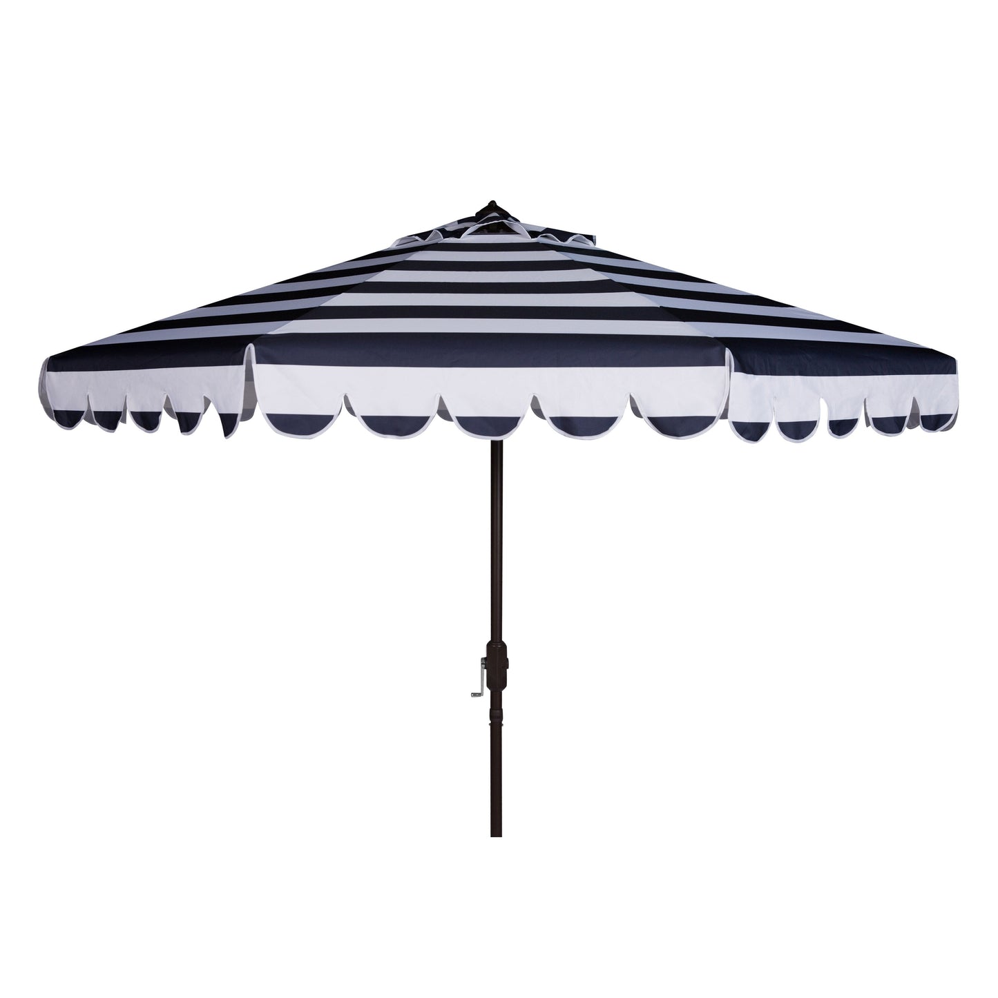 Parasol à manivelle à rayures et volutes simples Nargiz de SAFAVIEH, 9 pieds