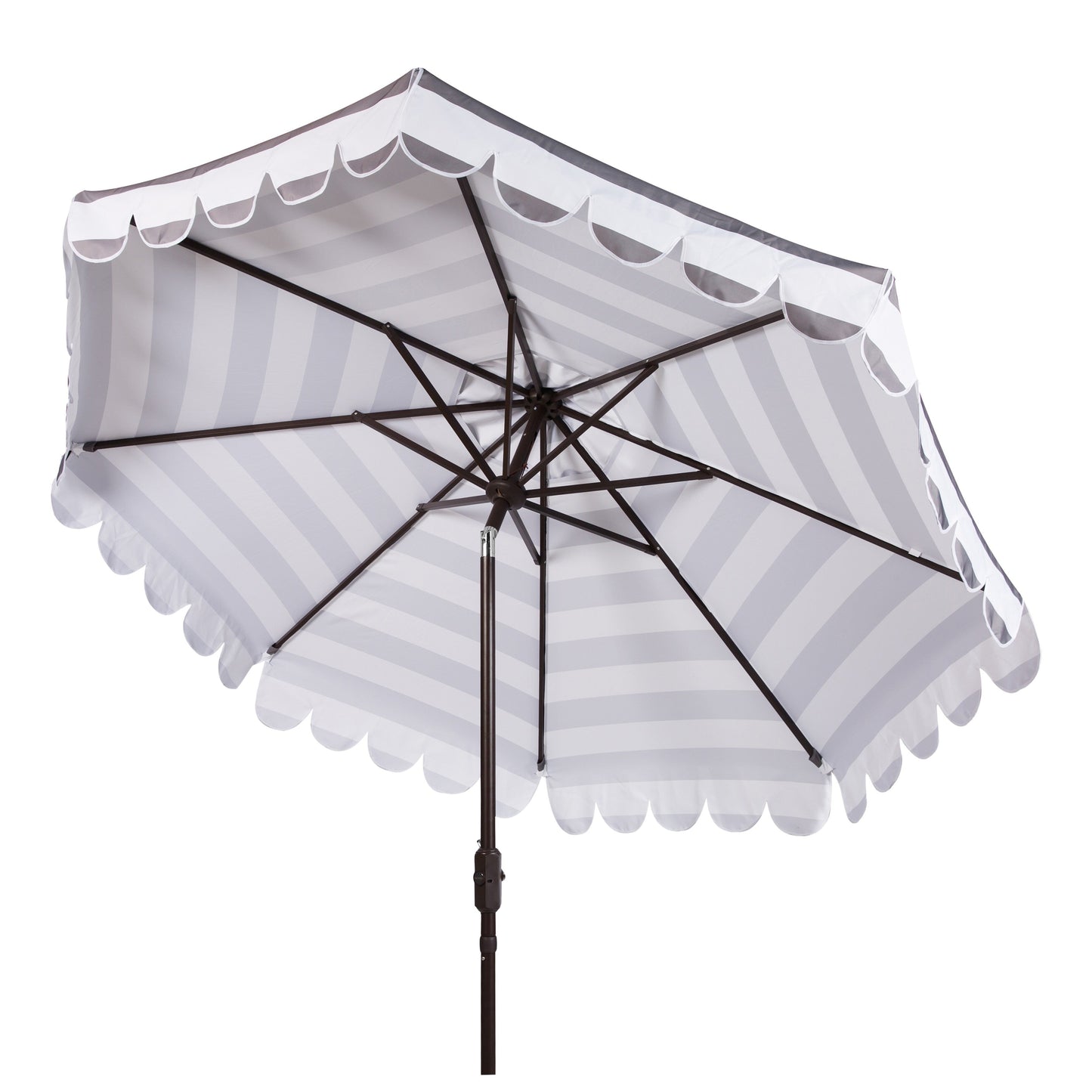 Parasol à manivelle à rayures et volutes simples Nargiz de SAFAVIEH, 9 pieds