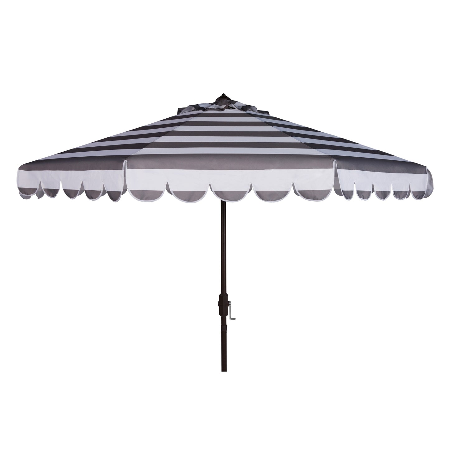 Parasol à manivelle à rayures et volutes simples Nargiz de SAFAVIEH, 9 pieds