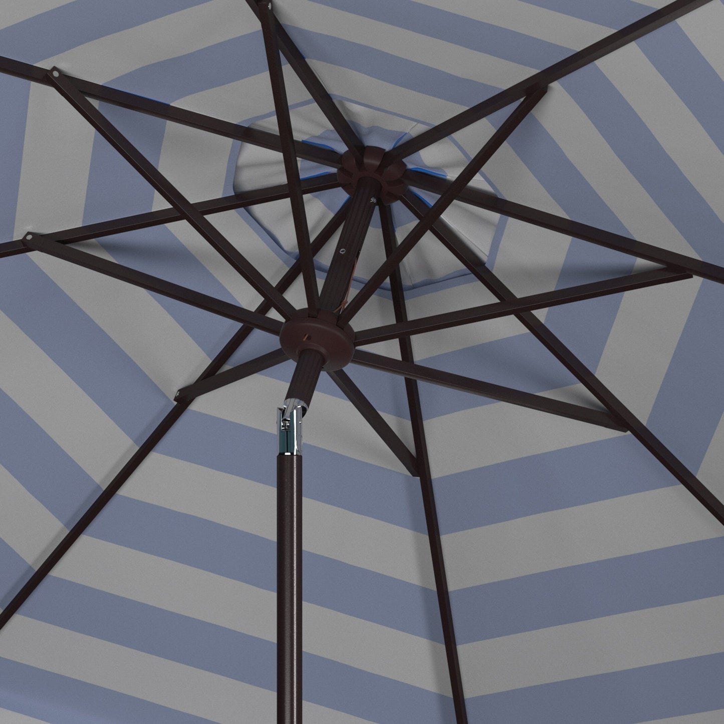 Parasol à manivelle à rayures et volutes simples Nargiz de SAFAVIEH, 9 pieds