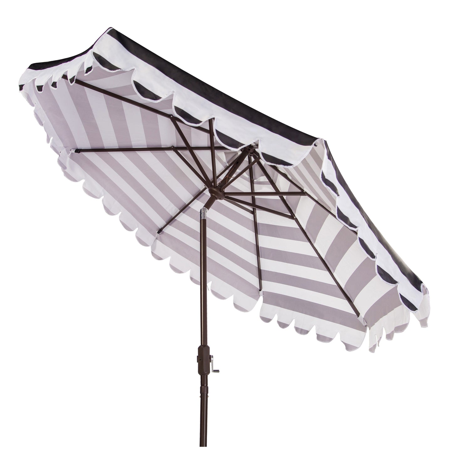 Parasol à manivelle à rayures et volutes simples Nargiz de SAFAVIEH, 9 pieds